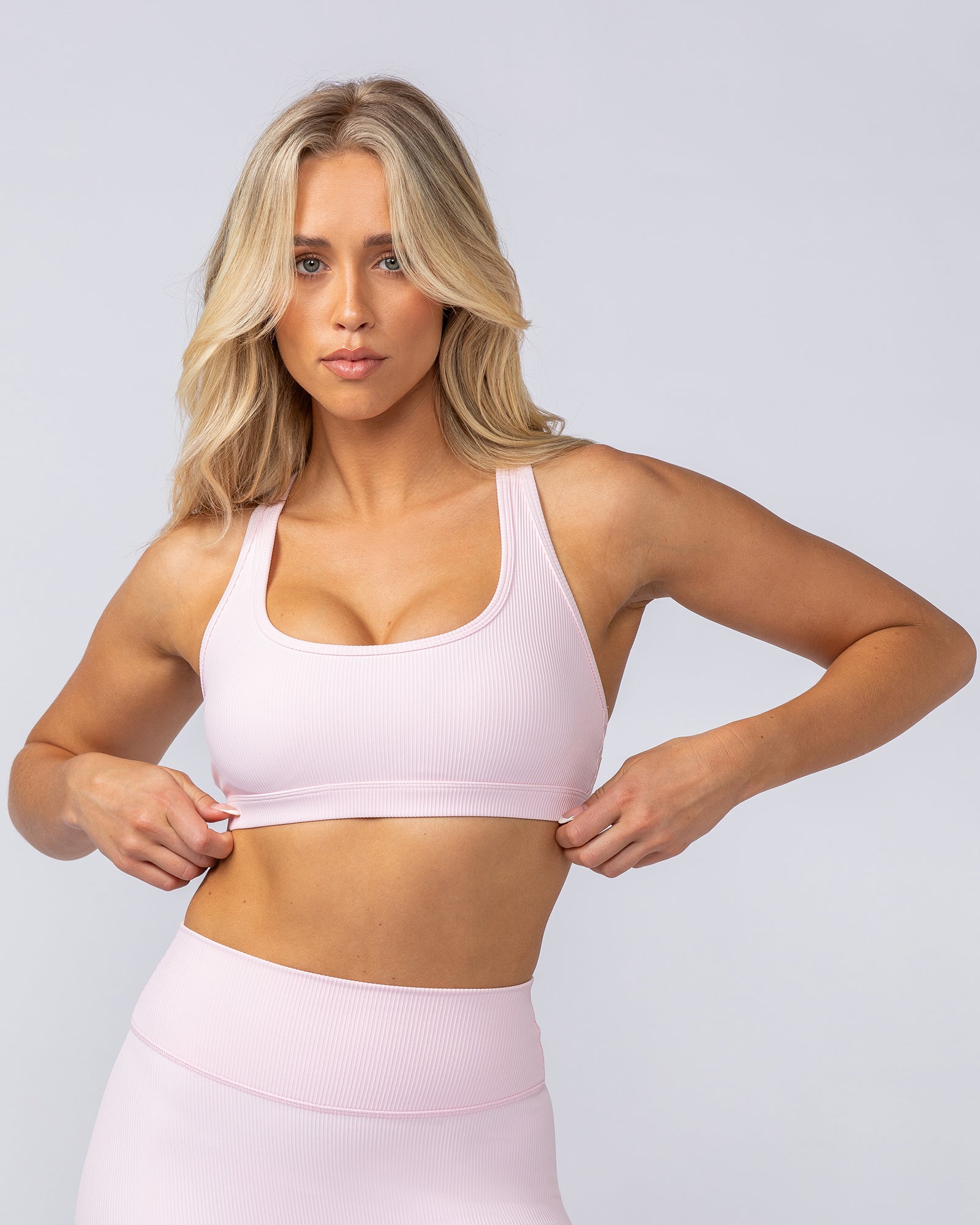 Drew Rib Bra - Baby Pink-Sports Bras-XXS-112499BPNK-XXS-MNAPPRL34009-1-Muscle Nation