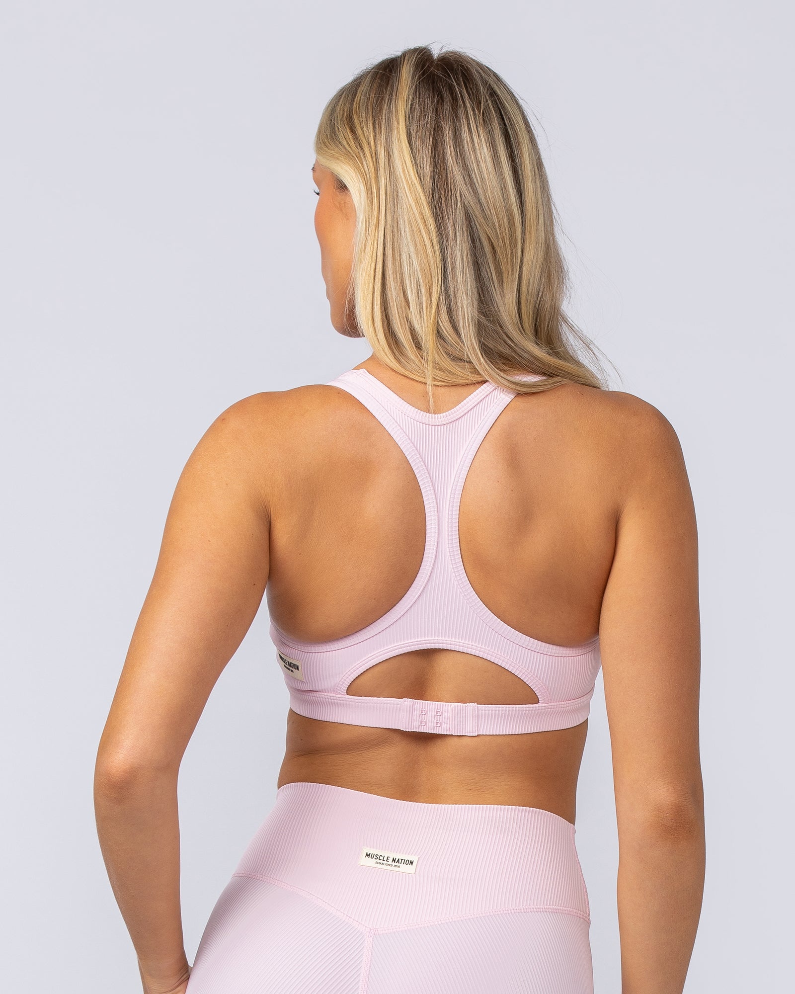Drew Rib Bra - Baby Pink-Sports Bras-XXS-112499BPNK-XXS-MNAPPRL34009-5-Muscle Nation