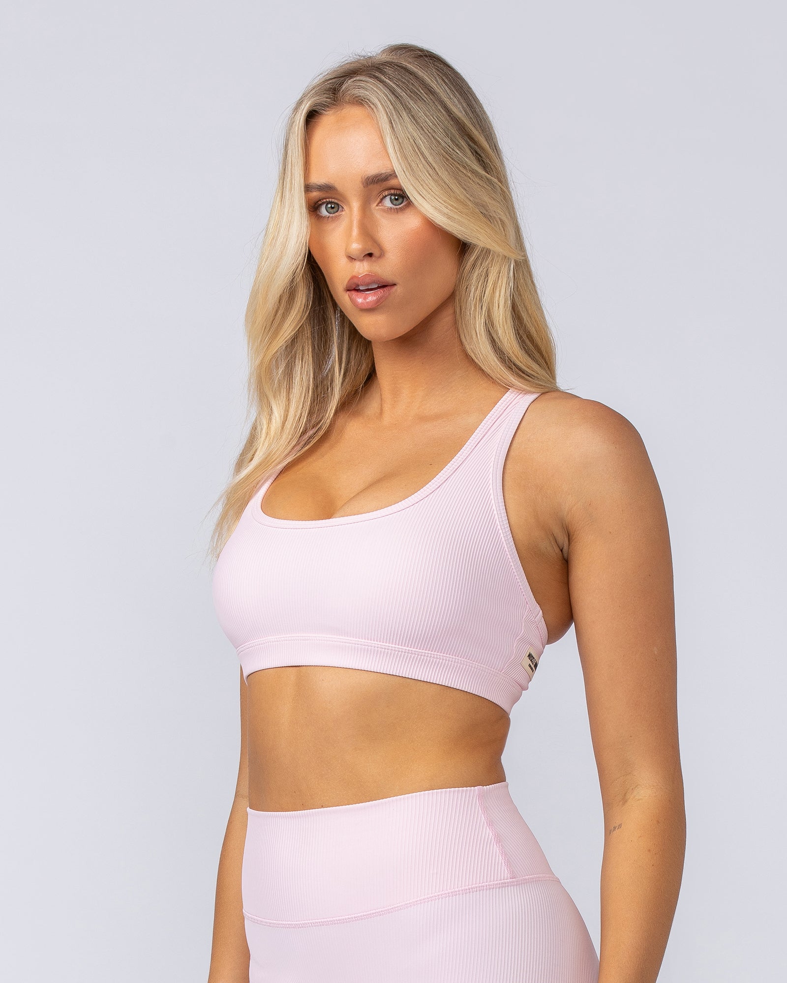 Drew Rib Bra - Baby Pink-Sports Bras-XXS-112499BPNK-XXS-MNAPPRL34009-3-Muscle Nation