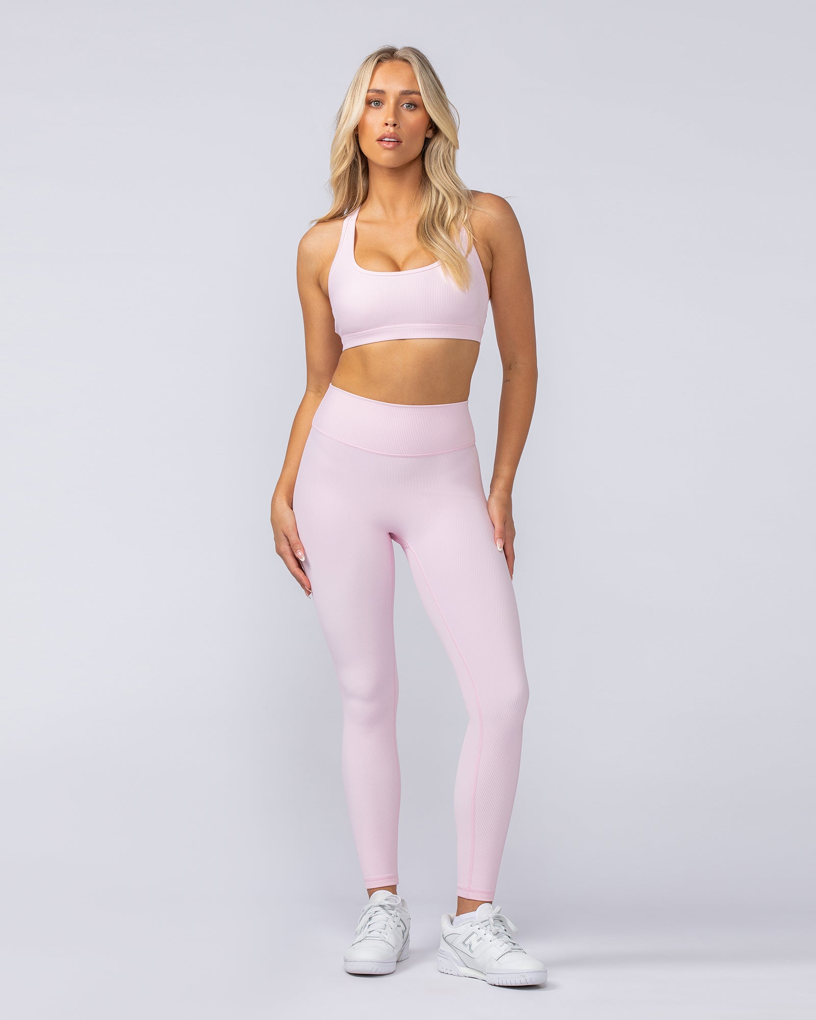 Zero Rise Rib Ankle Length Leggings - Baby Pink-Leggings-XXS-112498BPNK-XXS-MNAPPRL34081-6-Muscle Nation