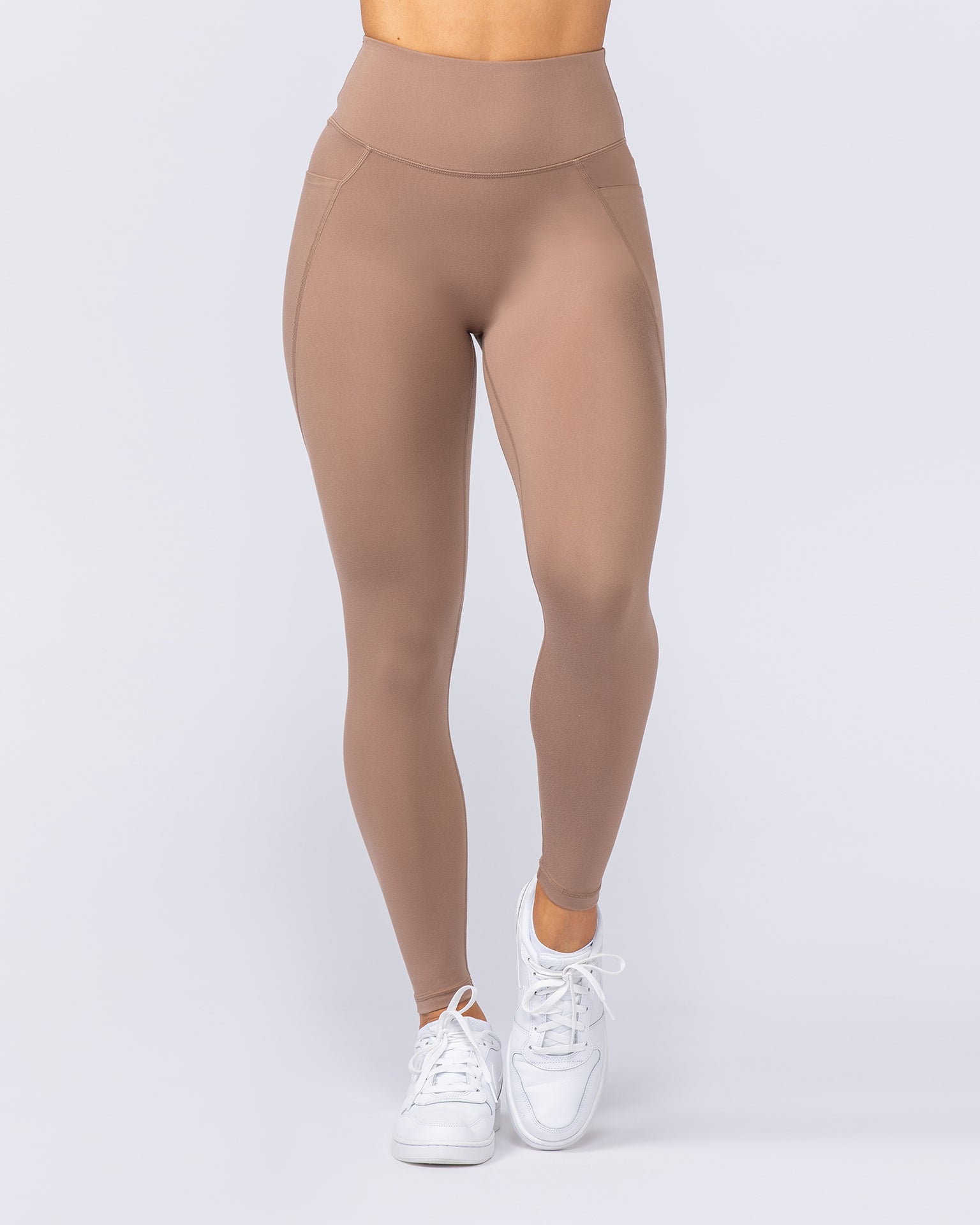 Booty Shaper Pocket Ankle Length Leggings - Cinnamon-Leggings-XXS-112405CINN-XXS-MNAPPRL32839-3-Muscle Nation