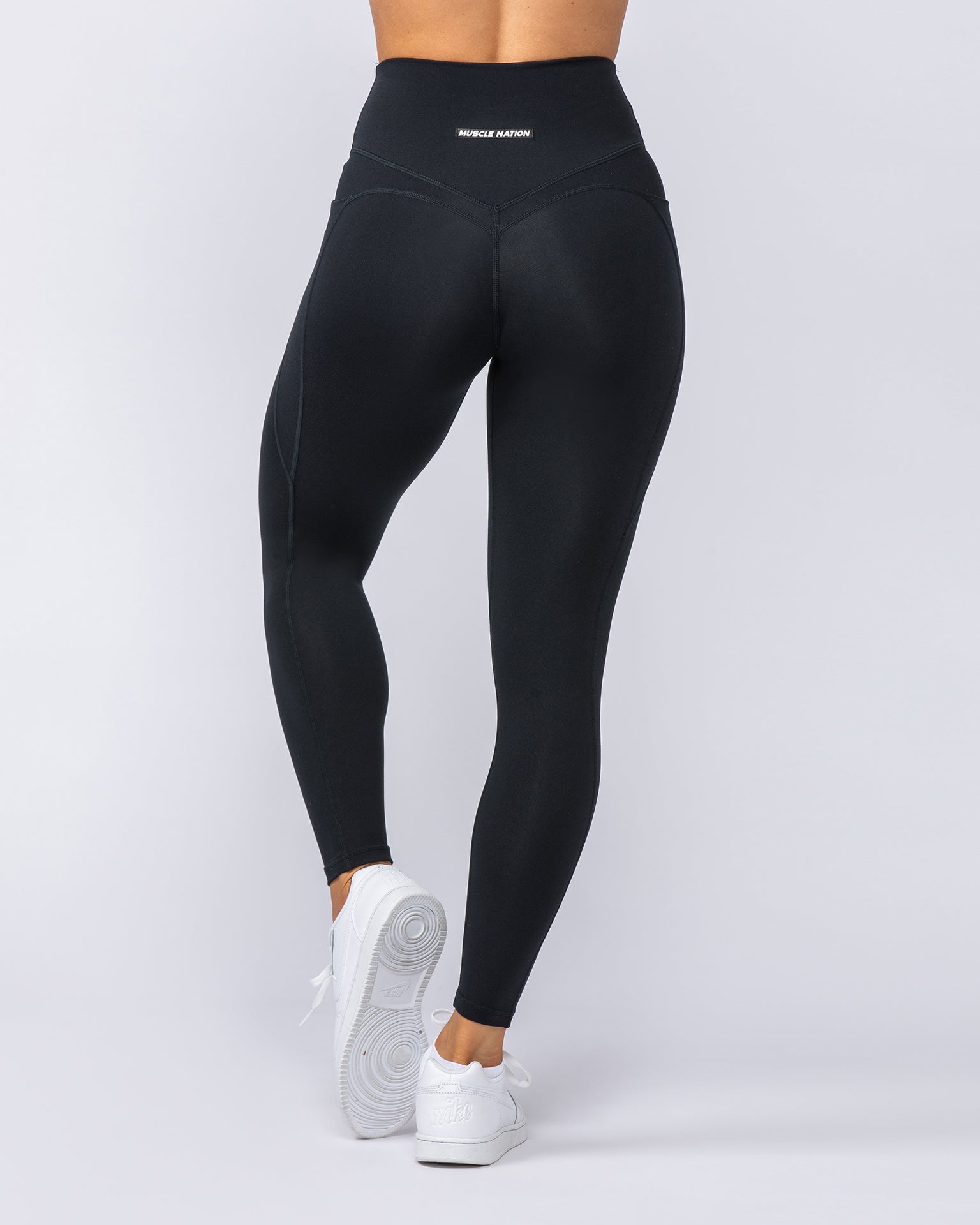 Booty Shaper Pocket Ankle Length Leggings - Black-Leggings-XXS-112405BLK-XXS-MNAPPRL32857-6-Muscle Nation