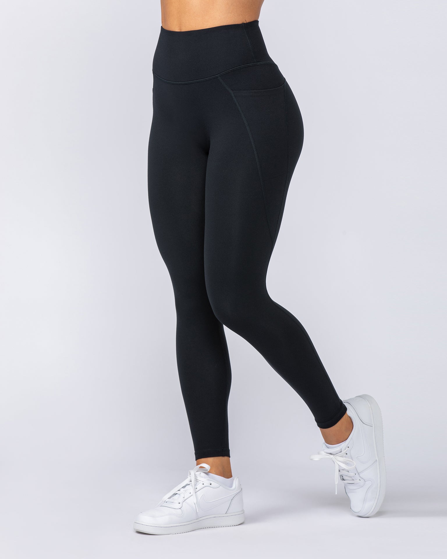 Booty Shaper Pocket Ankle Length Leggings - Black-Leggings-XXS-112405BLK-XXS-MNAPPRL32857-3-Muscle Nation