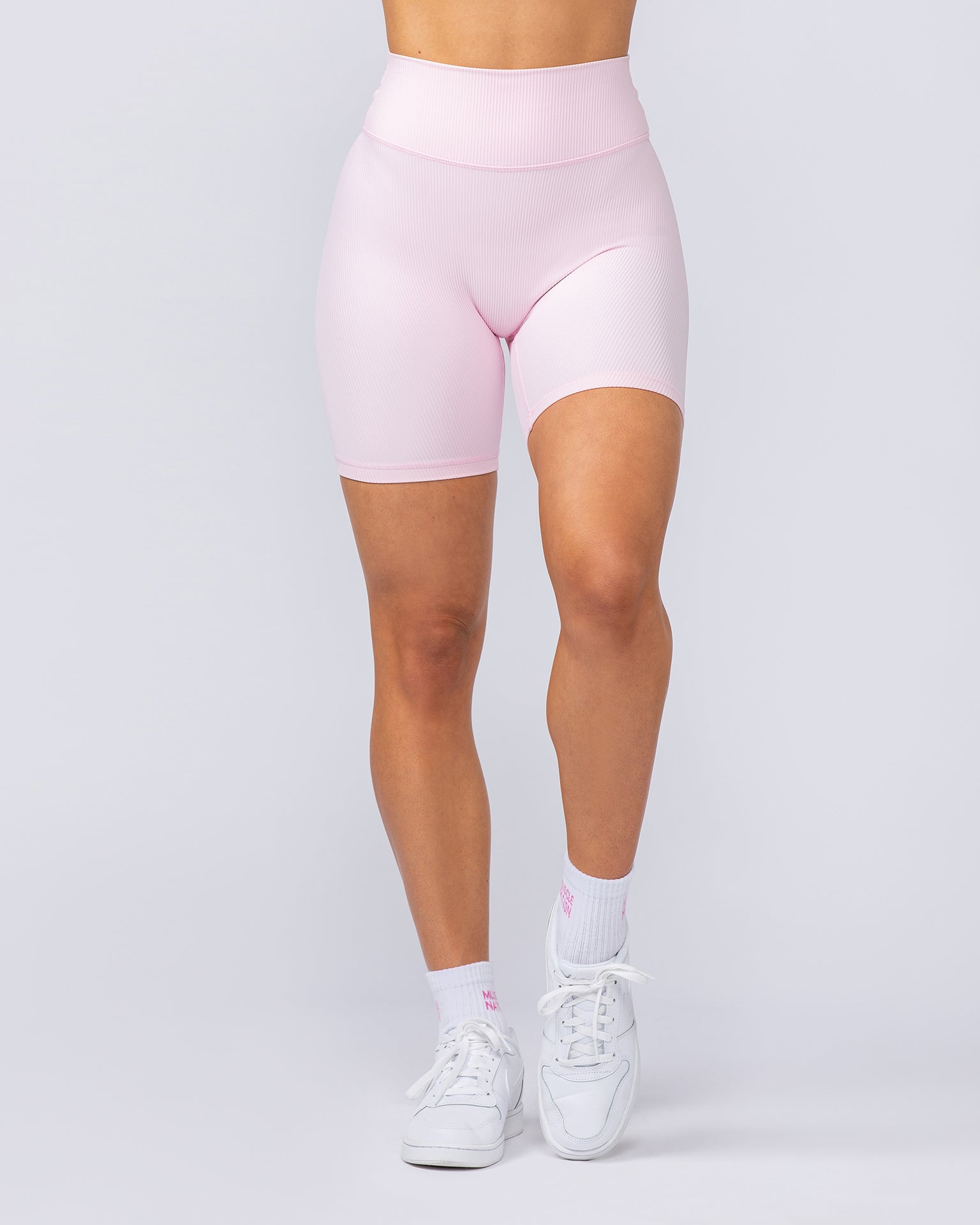 Zero Rise Rib Bike Shorts - Baby Pink-Shorts-XXS-112491BPNK-XXS-MNAPPRL33973-3-Muscle Nation