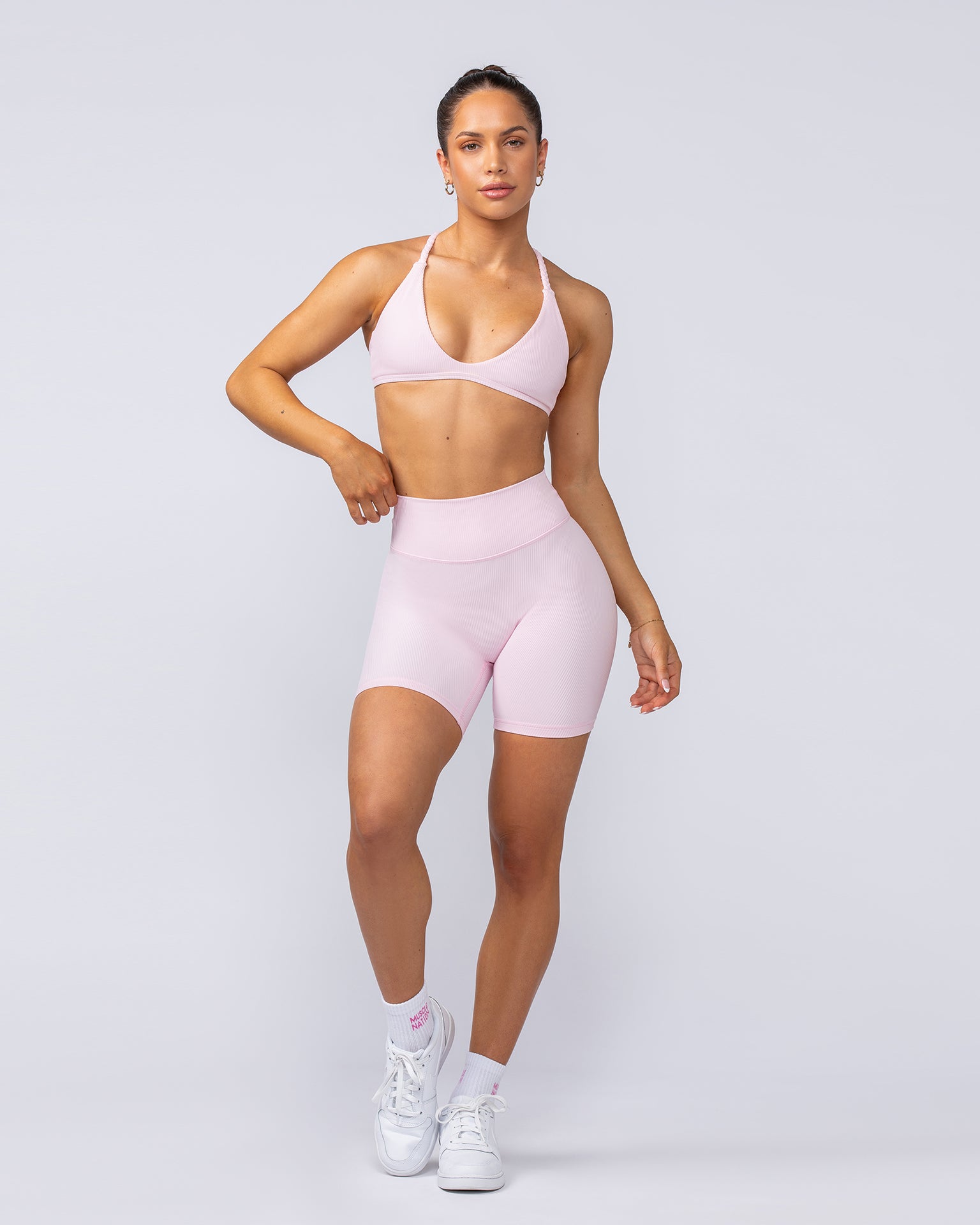 Breeze Rib Bralette - Baby Pink-Bralettes-XXS-112489BPNK-XXS-MNAPPRL33865-6-Muscle Nation