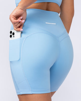 Booty Shaper Pocket Bike Shorts - Pacific Blue-Shorts-XXS-112404PACBLU-XXS-MNAPPRL32830-1-Muscle Nation