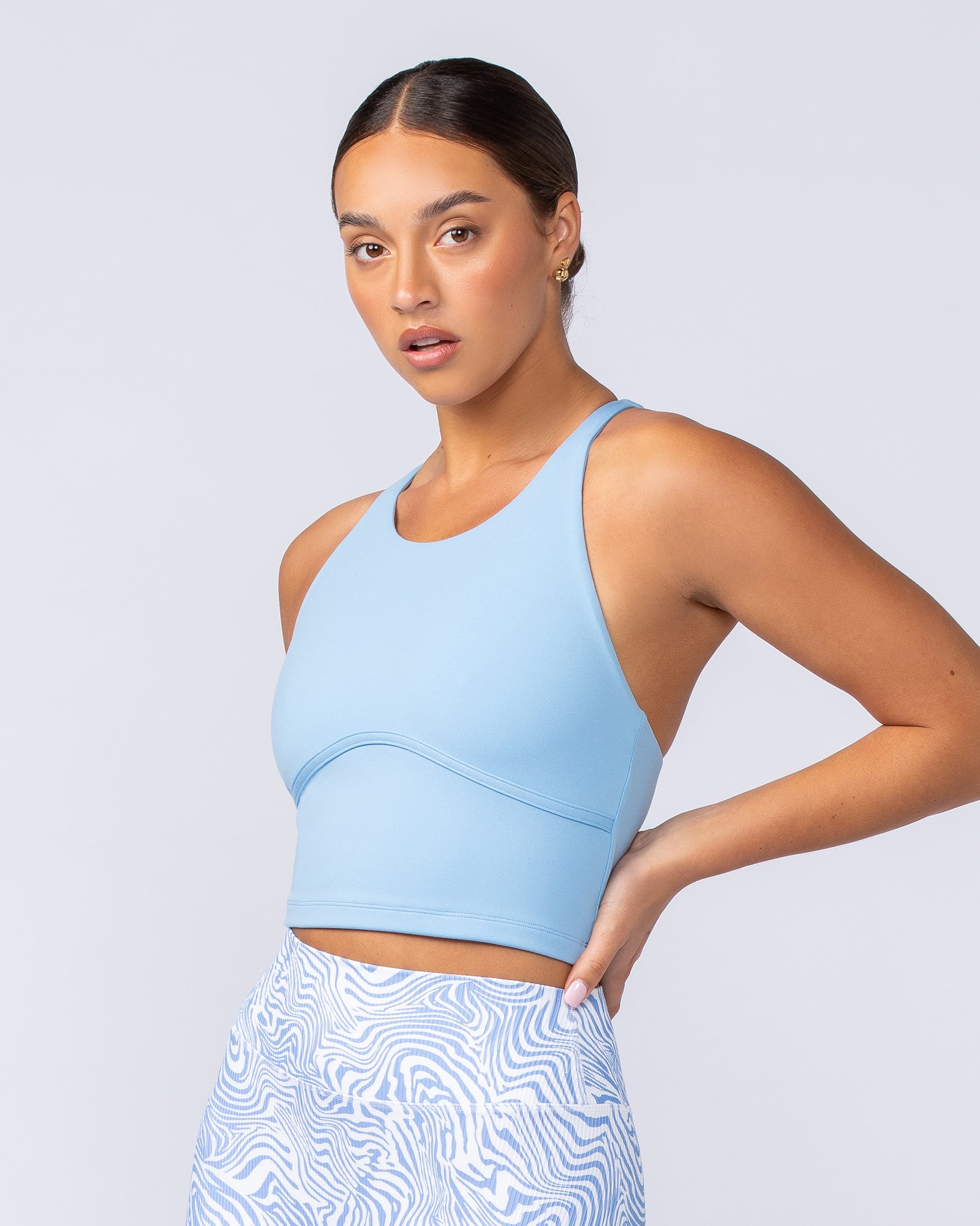 Limitless Cropped Active Tank - Pacific Blue-Singlets & Tanks-XXS-112412PACBLU-XXS-MNAPPRL33028-3-Muscle Nation