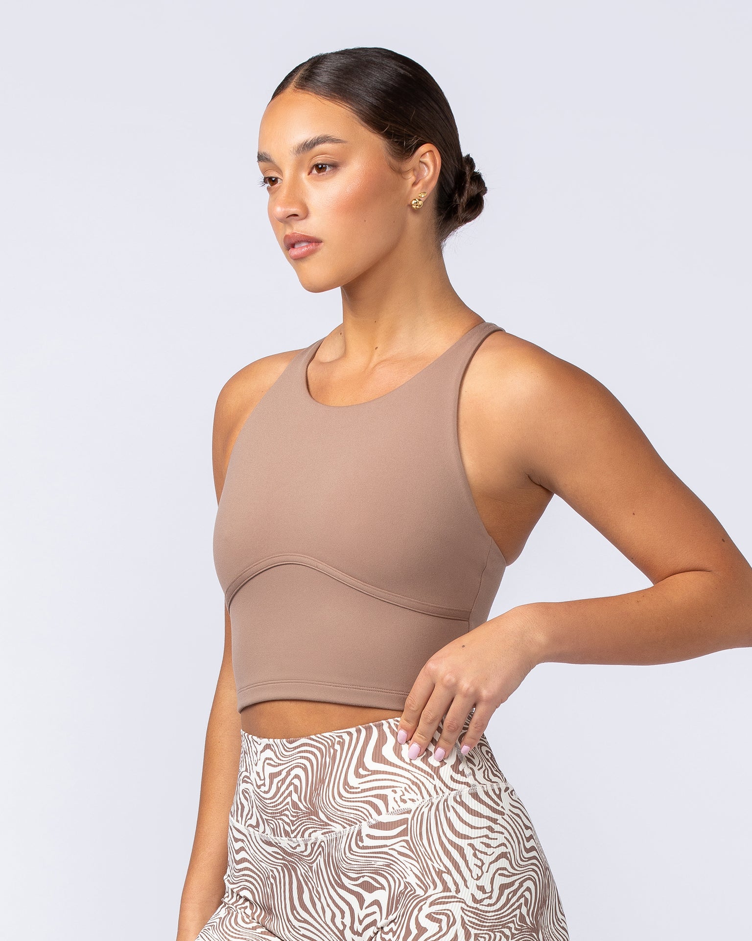 Limitless Cropped Active Tank - Cinnamon-Singlets & Tanks-XXS-112412CINN-XXS-MNAPPRL33019-4-Muscle Nation