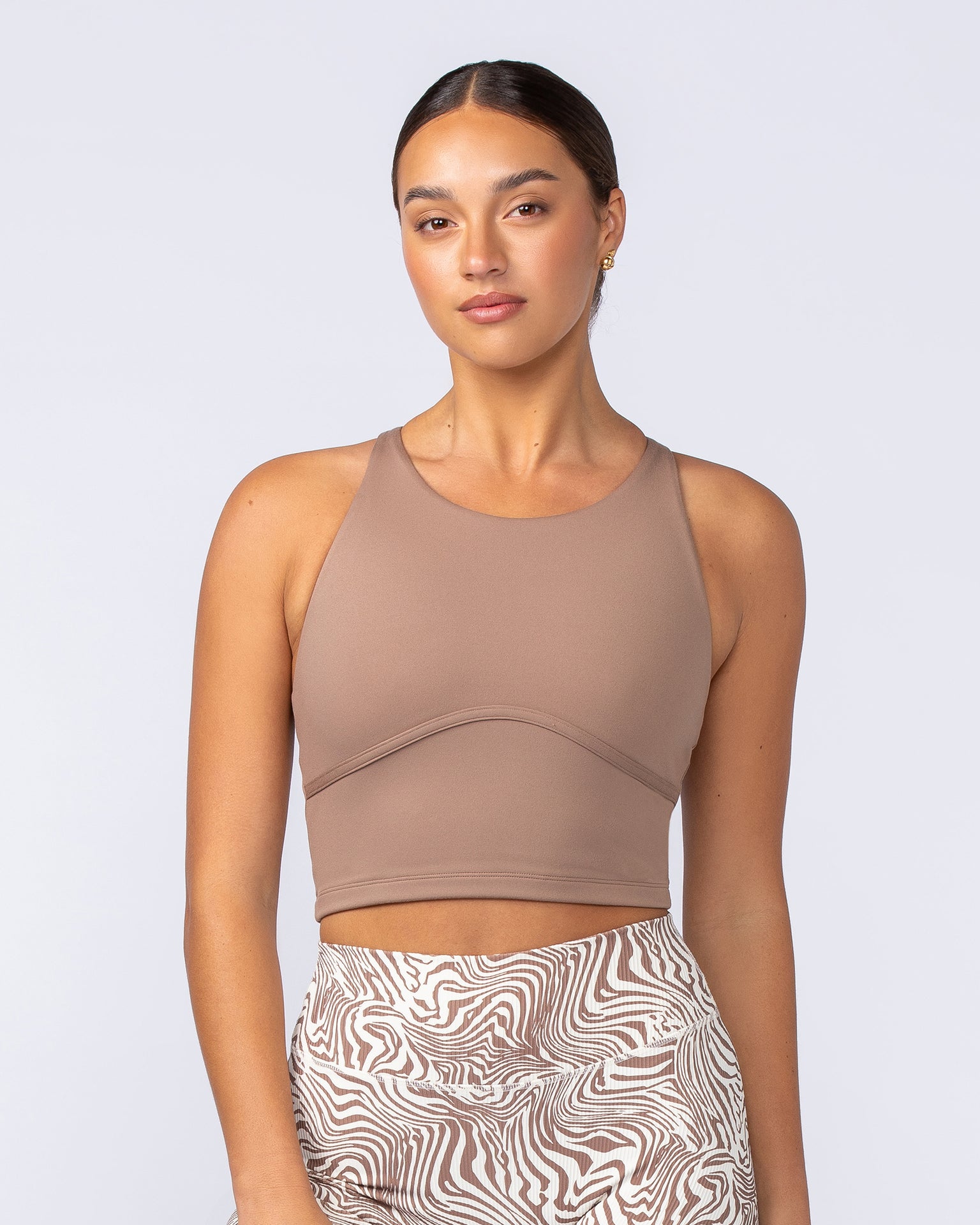 Limitless Cropped Active Tank - Cinnamon-Singlets & Tanks-XXS-112412CINN-XXS-MNAPPRL33019-3-Muscle Nation