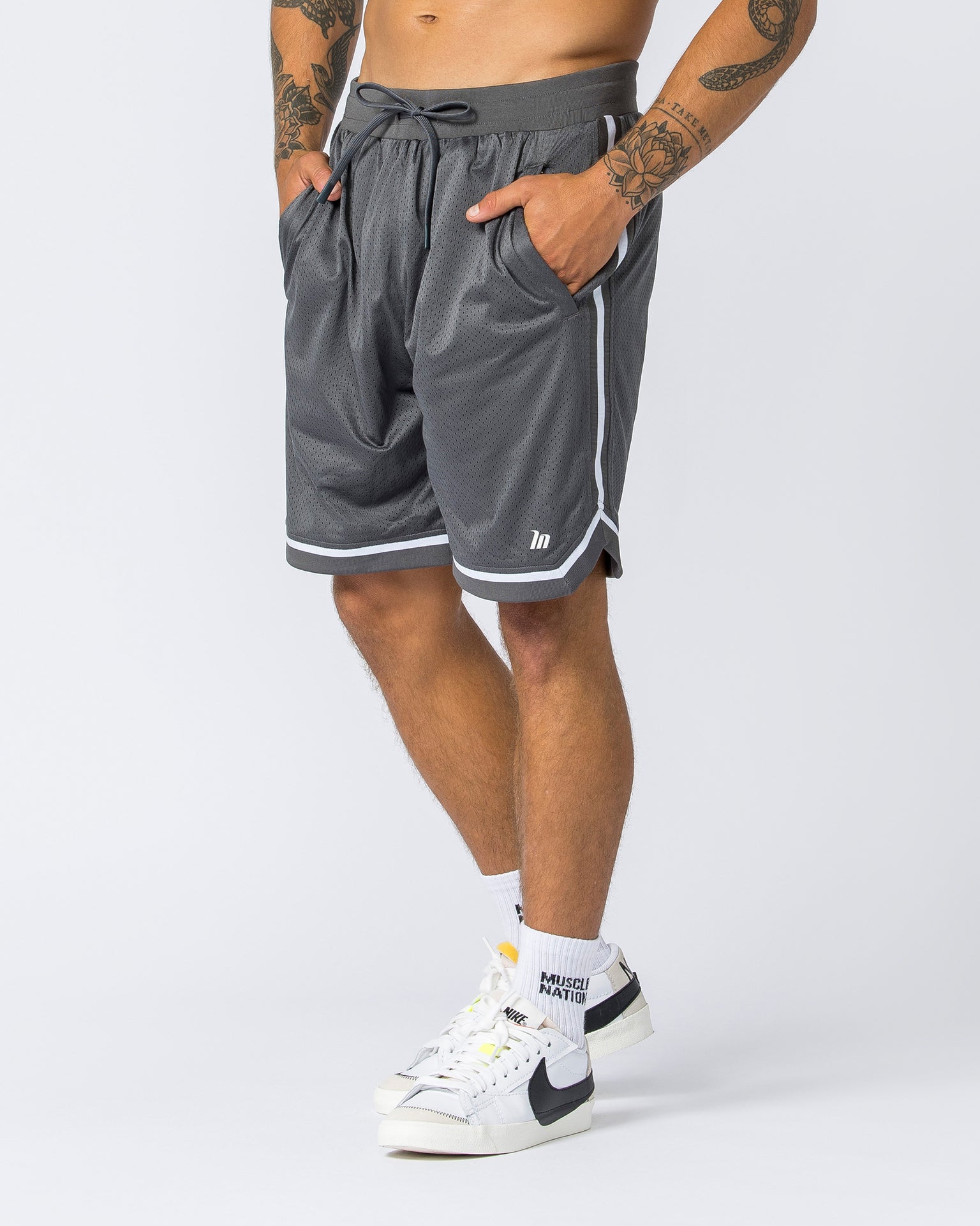 Mens 8" Basketball Shorts - Tornado-Shorts-S-042366TRNDO-S-MNAPPRL22403-1-Muscle Nation