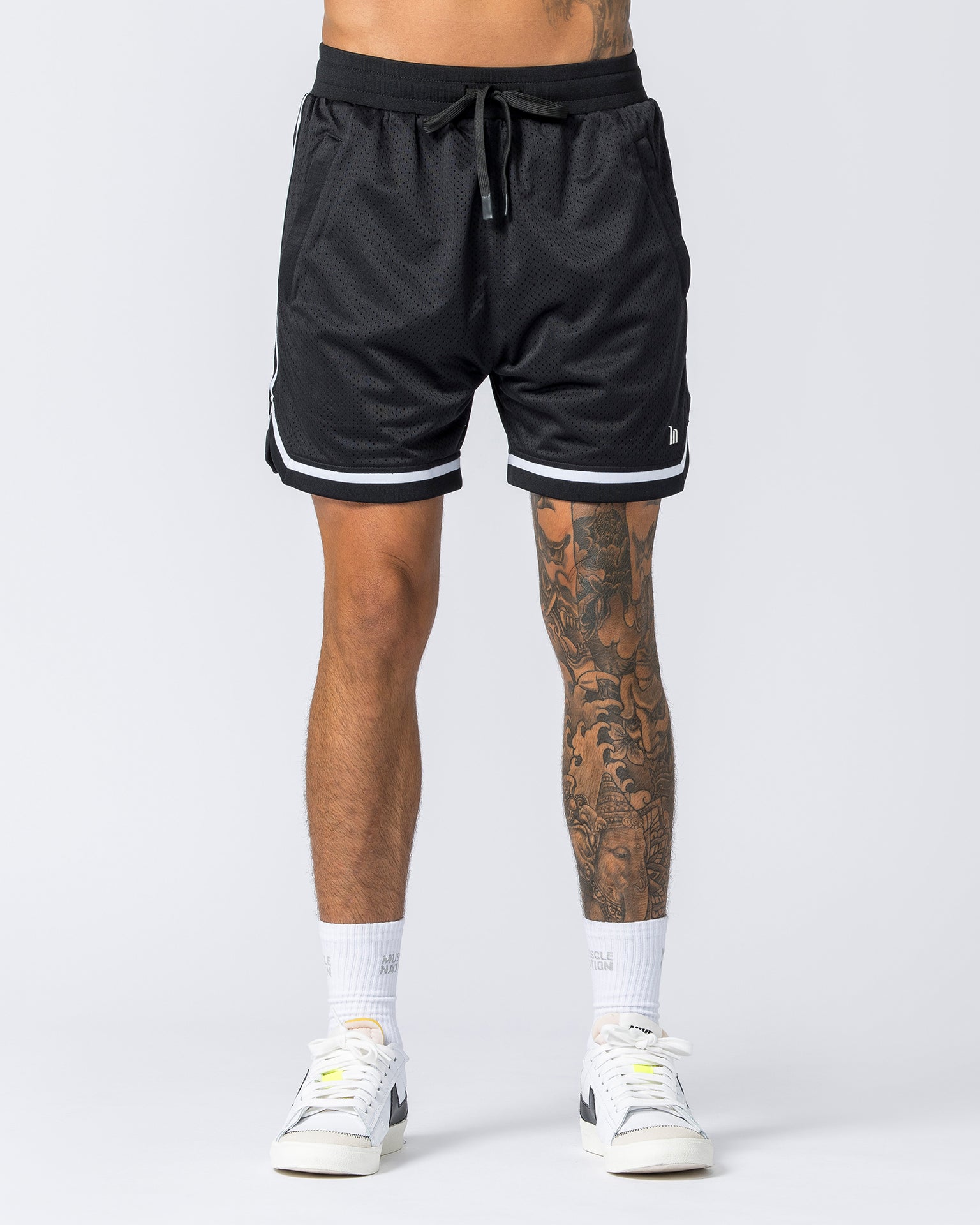 Mens 5" Basketball Shorts - Black-Shorts-S-112131BLK-S-MNAPPRL12583-2-Muscle Nation