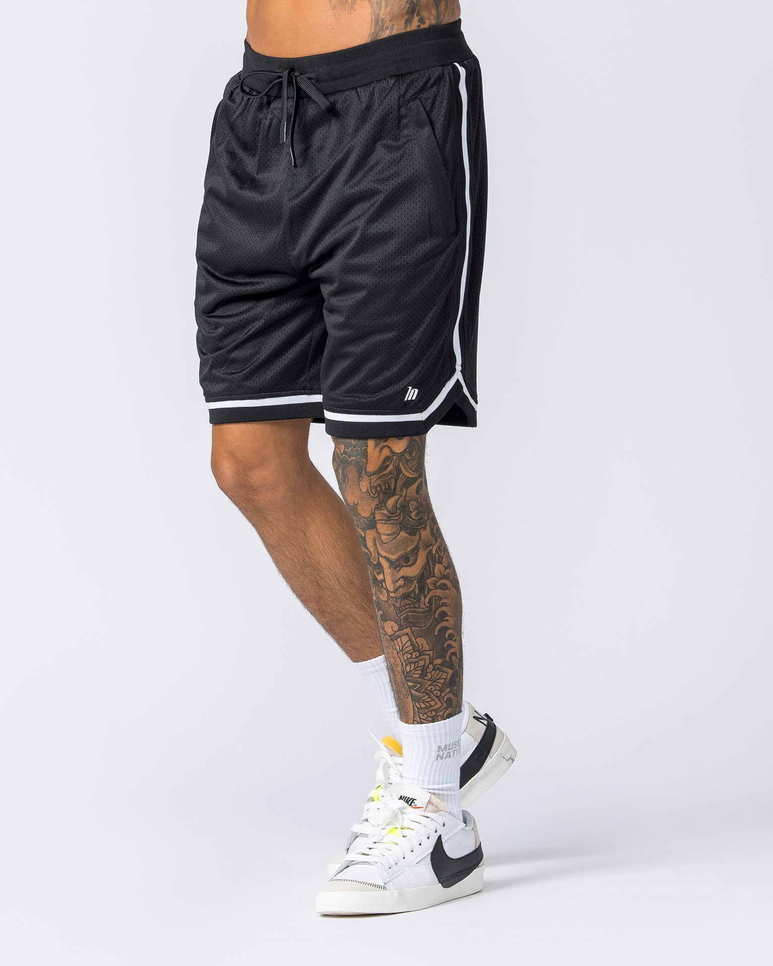 Mens 8" Basketball Shorts - Black-Shorts-S-112130BLK-S-MNAPPRL12577-3-Muscle Nation