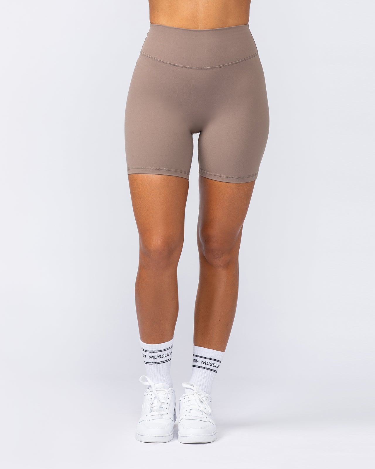 Liberty High Rise Bike Shorts Mushroom - Muscle Nation women's bike shorts, view 2