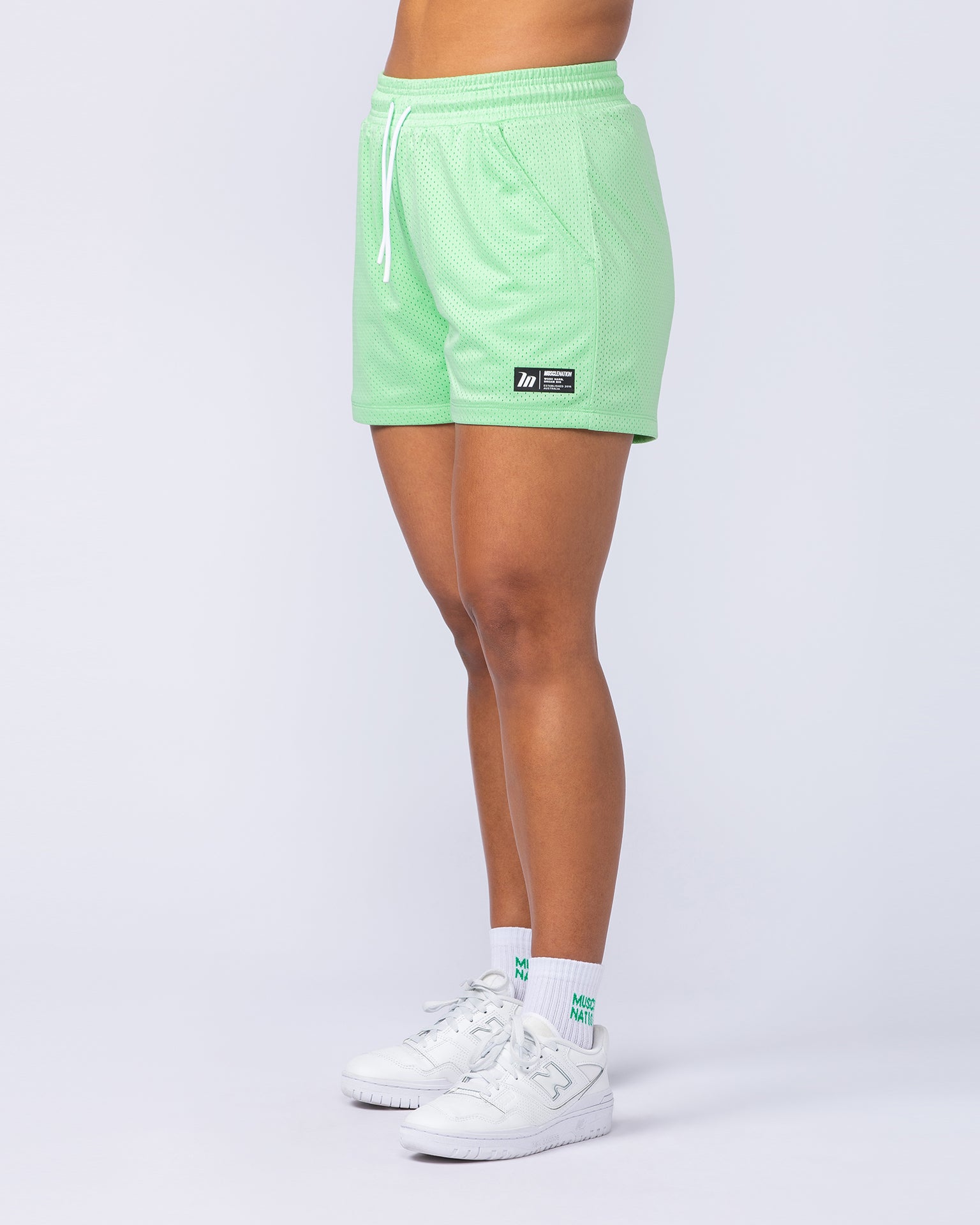 Hoops 3" Shorts - Lime Splice-Shorts-XXS-112446LIMSPLC-XXS-MNAPPRL33505-3-Muscle Nation