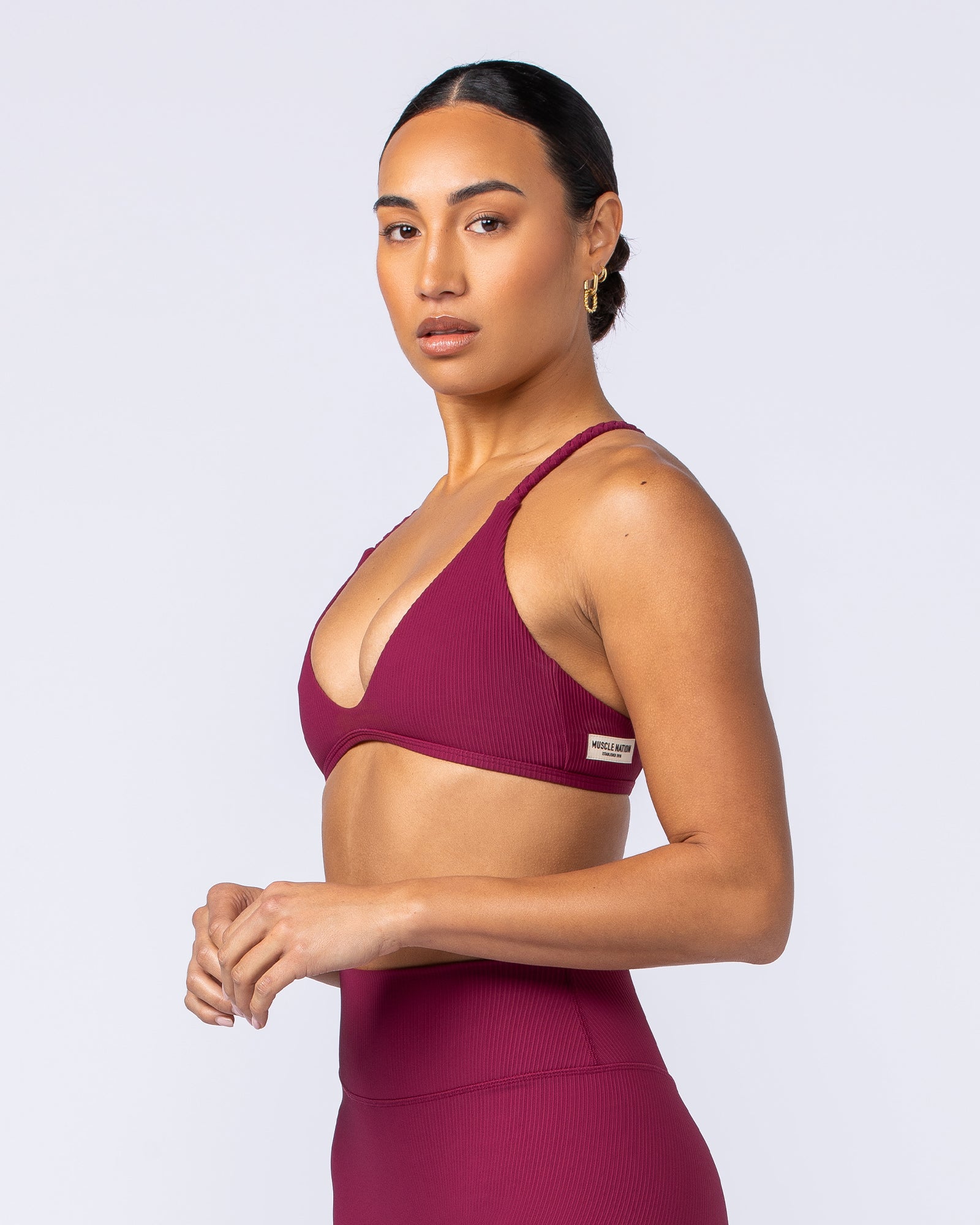 Breeze Rib Bralette - Rose Bud-Bralettes-XXS-112489ROSBUD-XXS-MNAPPRL33901-4-Muscle Nation