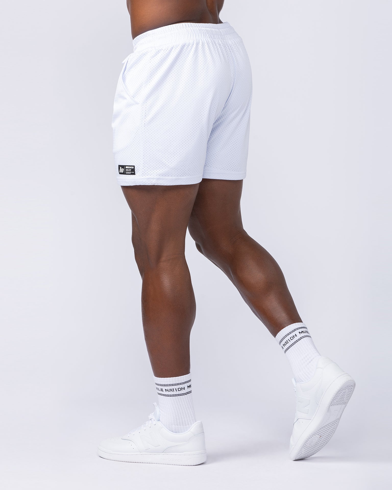 Lay Up 3.5" Shorts - White-Shorts-S-112342WHT-S-MNAPPRL29670-4-Muscle Nation