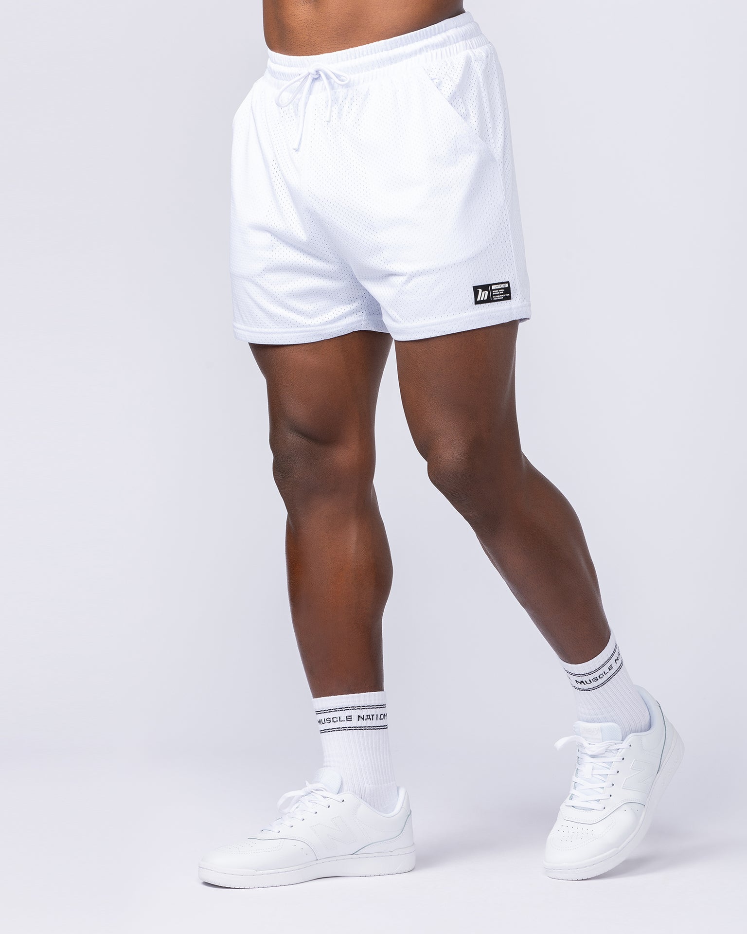 Lay Up 3.5" Shorts - White-Shorts-S-112342WHT-S-MNAPPRL29670-3-Muscle Nation