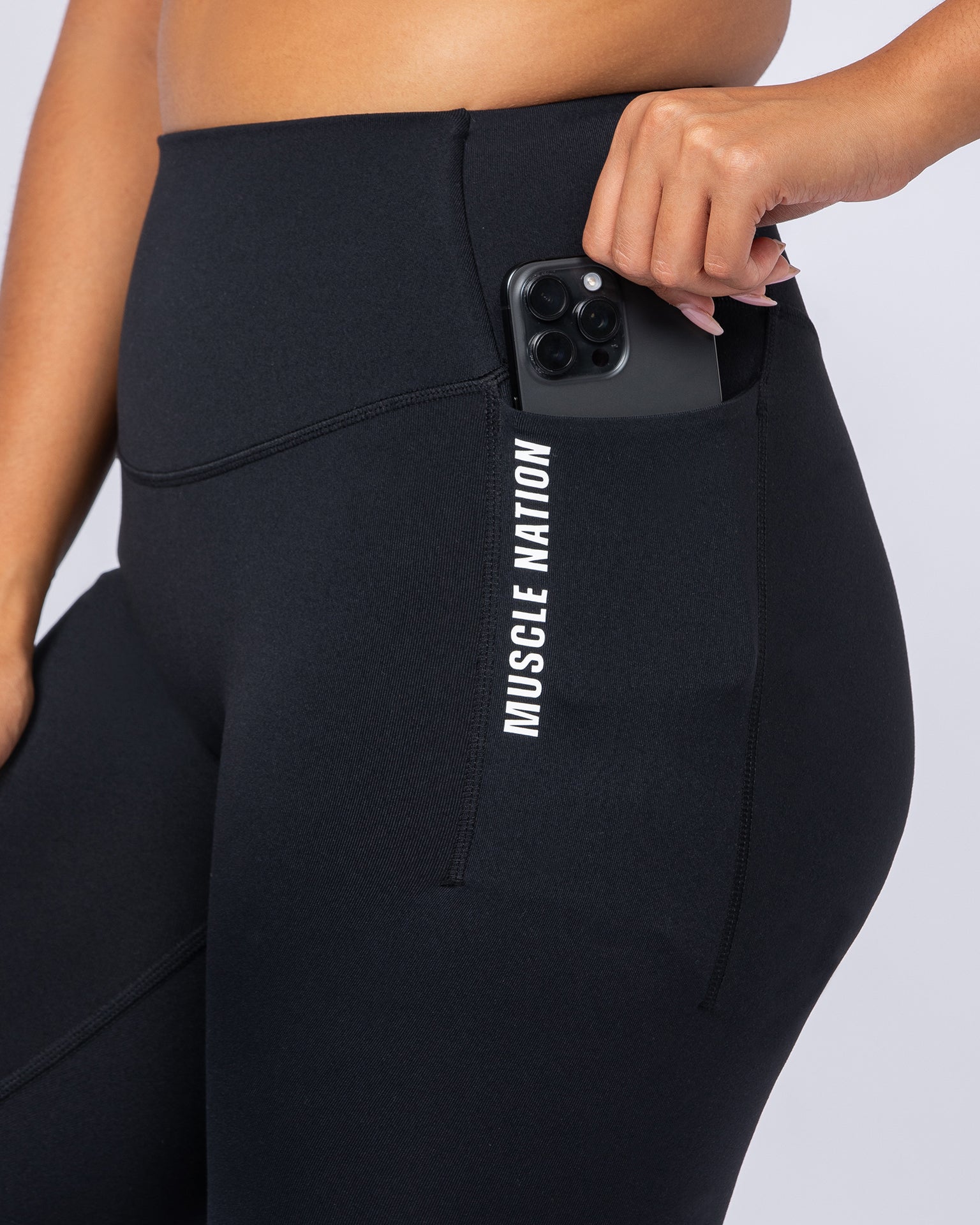 Core Pocket 7/8 Leggings - Black-Leggings-XXS-112441BLK-XXS-MNAPPRL33406-2-Muscle Nation