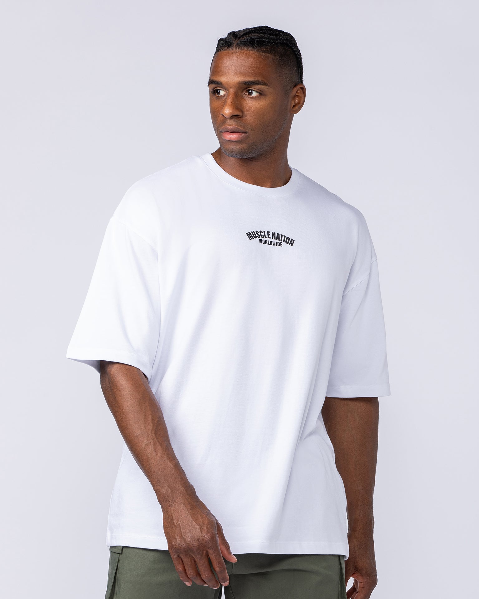 Classic Oversized Tee - White-T-Shirts-XS-032440WHT-XS-MNAPPRL31929-2-Muscle Nation