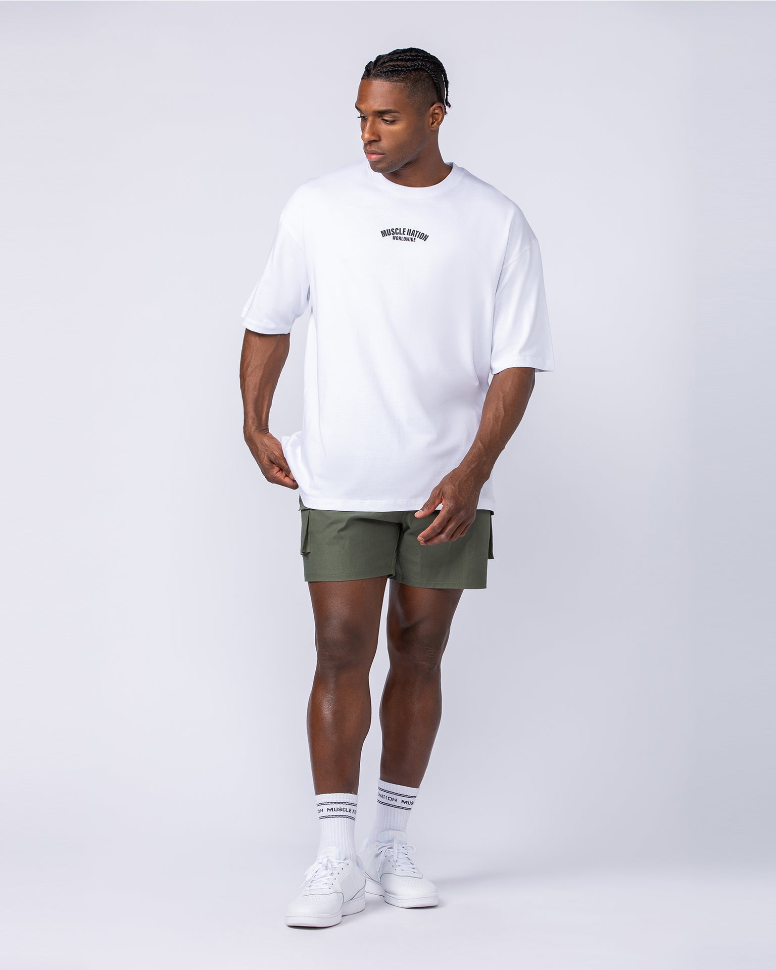 Classic Oversized Tee - White-T-Shirts-XS-032440WHT-XS-MNAPPRL31929-6-Muscle Nation