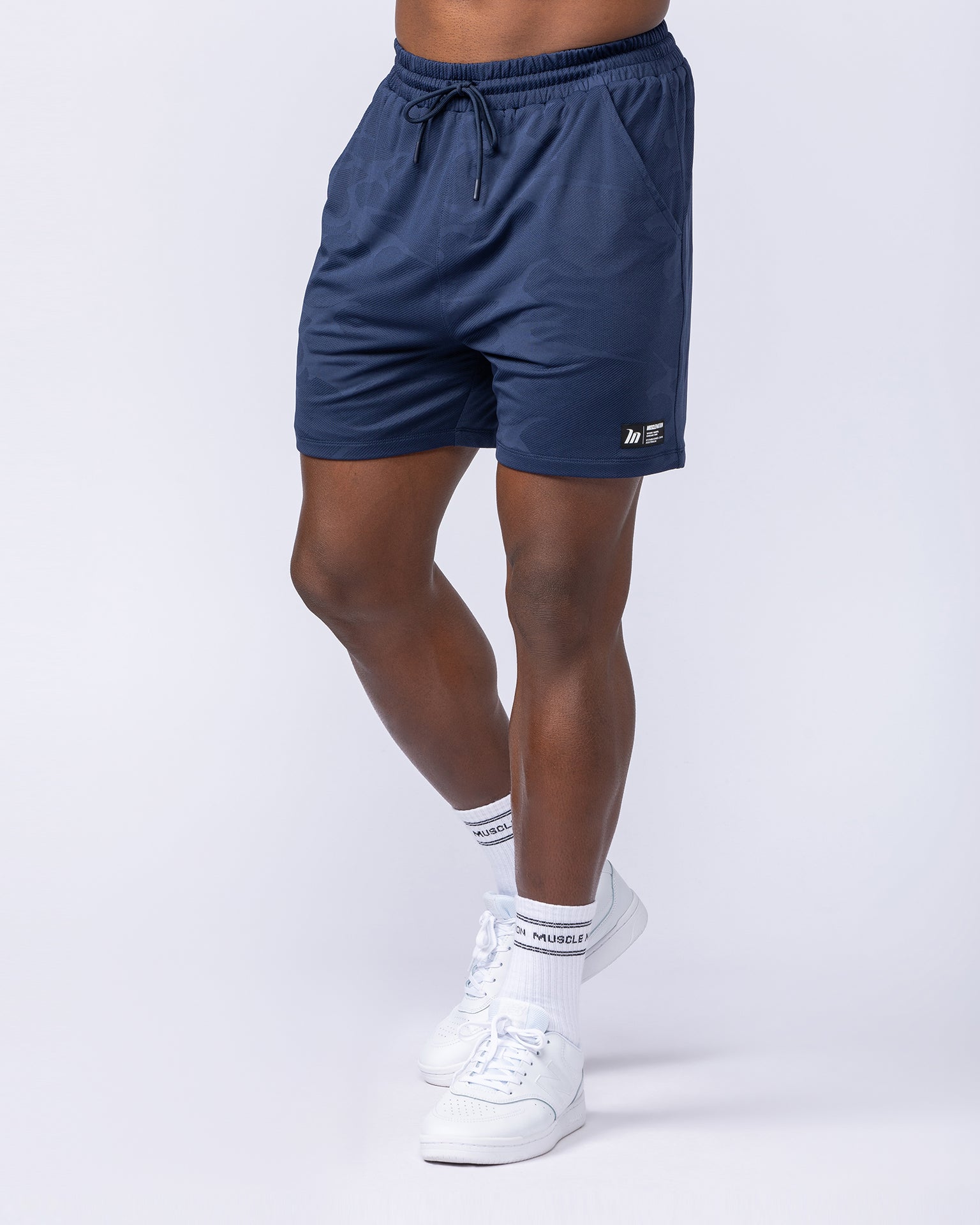 Tech Camo Lay Up 5" Shorts - Navy Camo-Shorts-S-112431NVYCAMO-S-MNAPPRL35571-3-Muscle Nation