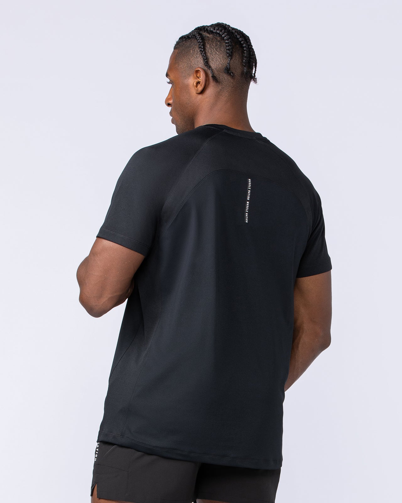 Black Ventilation Tee by Muscle Nation - men's mesh-panel training tee, additional view