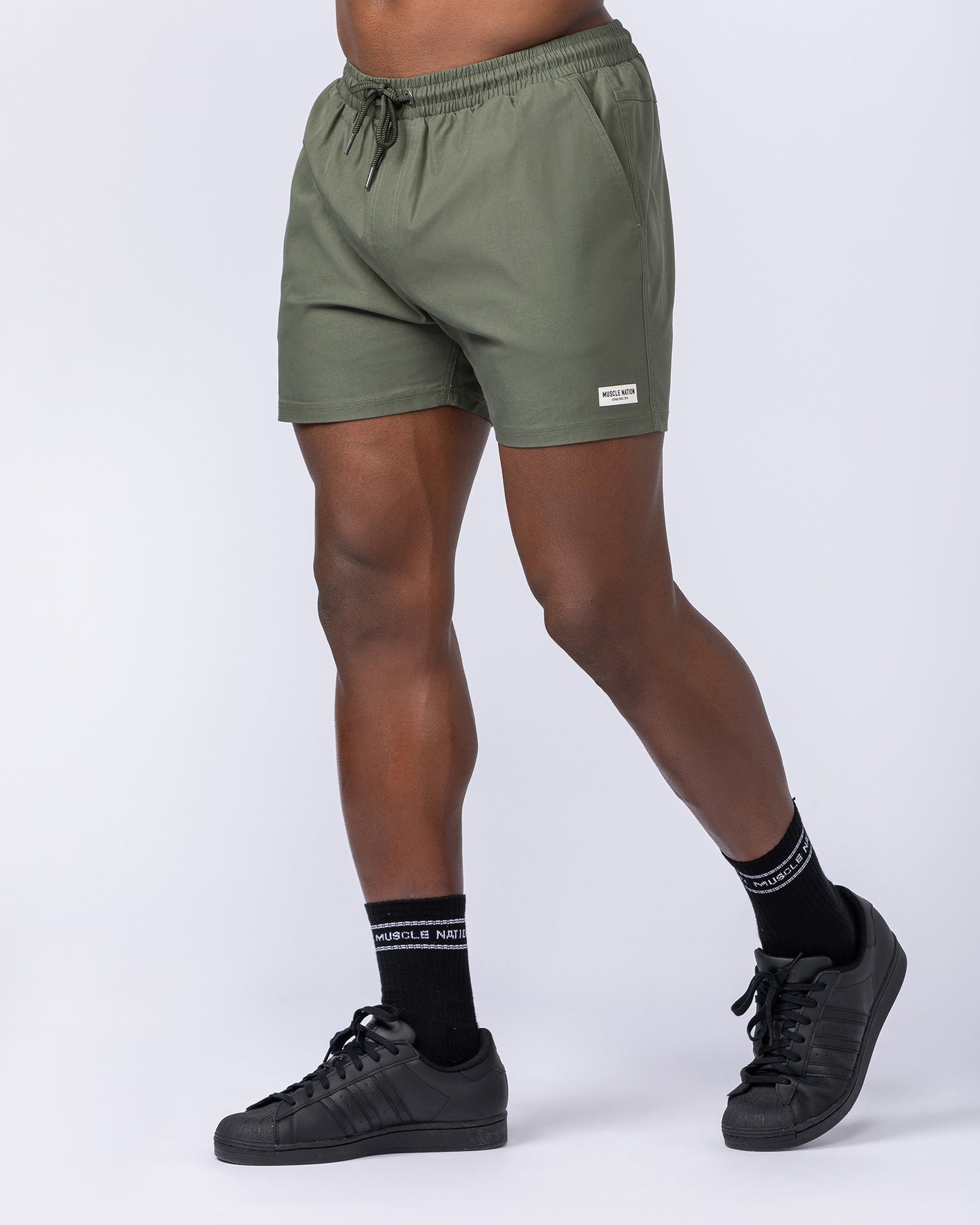 Daily 4" Shorts - Dark Khaki-Shorts-S-112482DKHAKI-S-MNAPPRL35515-3-Muscle Nation