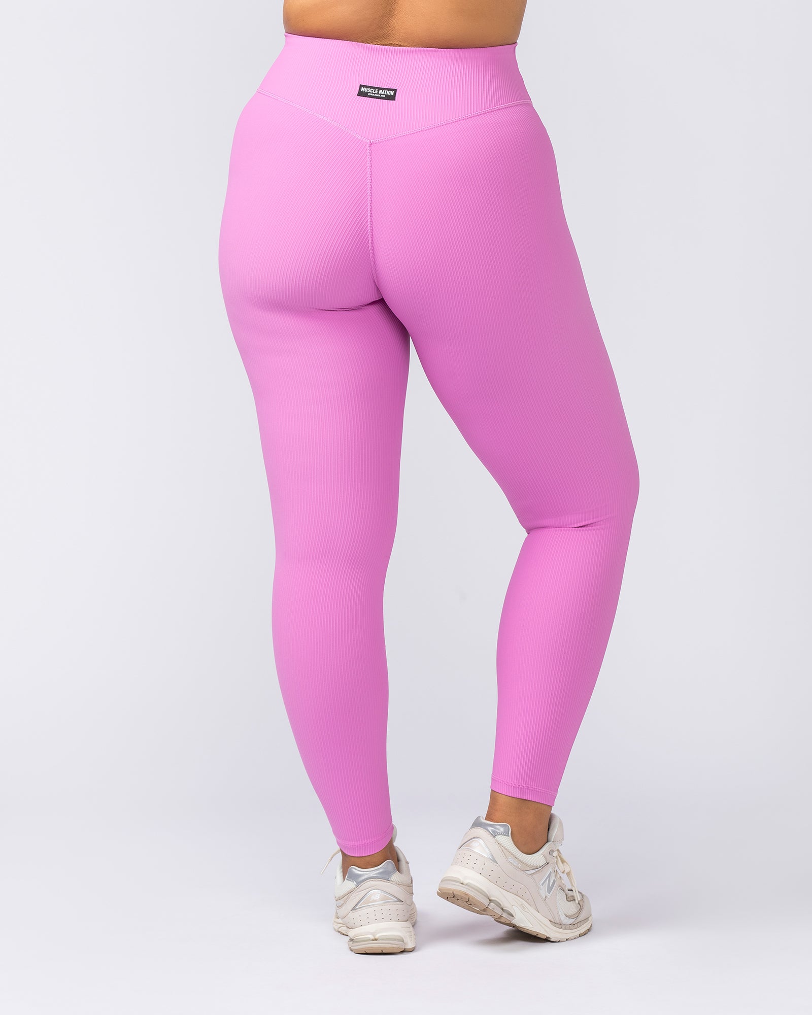 Zero Rise Rib Ankle Length Leggings - Fondant Pink-Leggings-XXS-112377FONPNK-XXS-MNAPPRL27965-4-Muscle Nation