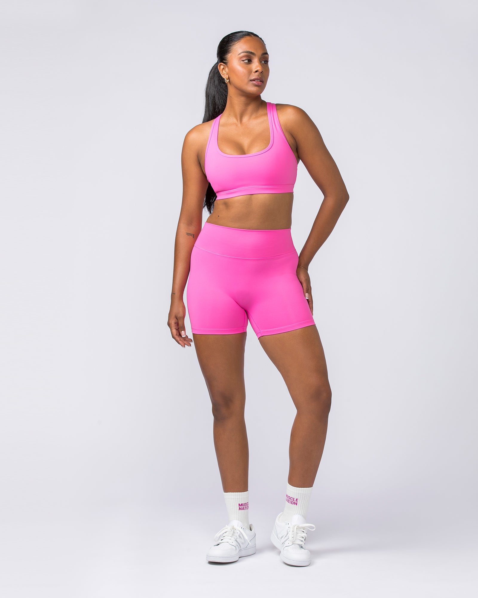 Drew Bra - Neon Bubblegum-Sports Bras-XXS-112323NEONBUBBL-XXS-MNAPPRL31159-6-Muscle Nation