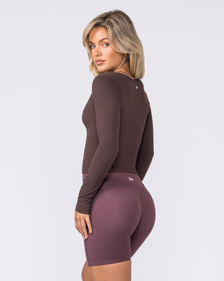 Base Long Sleeve Top - Cocoa-Tops-XXS-032609COCOA-XXS-MNAPPRL49156-2-Muscle Nation
