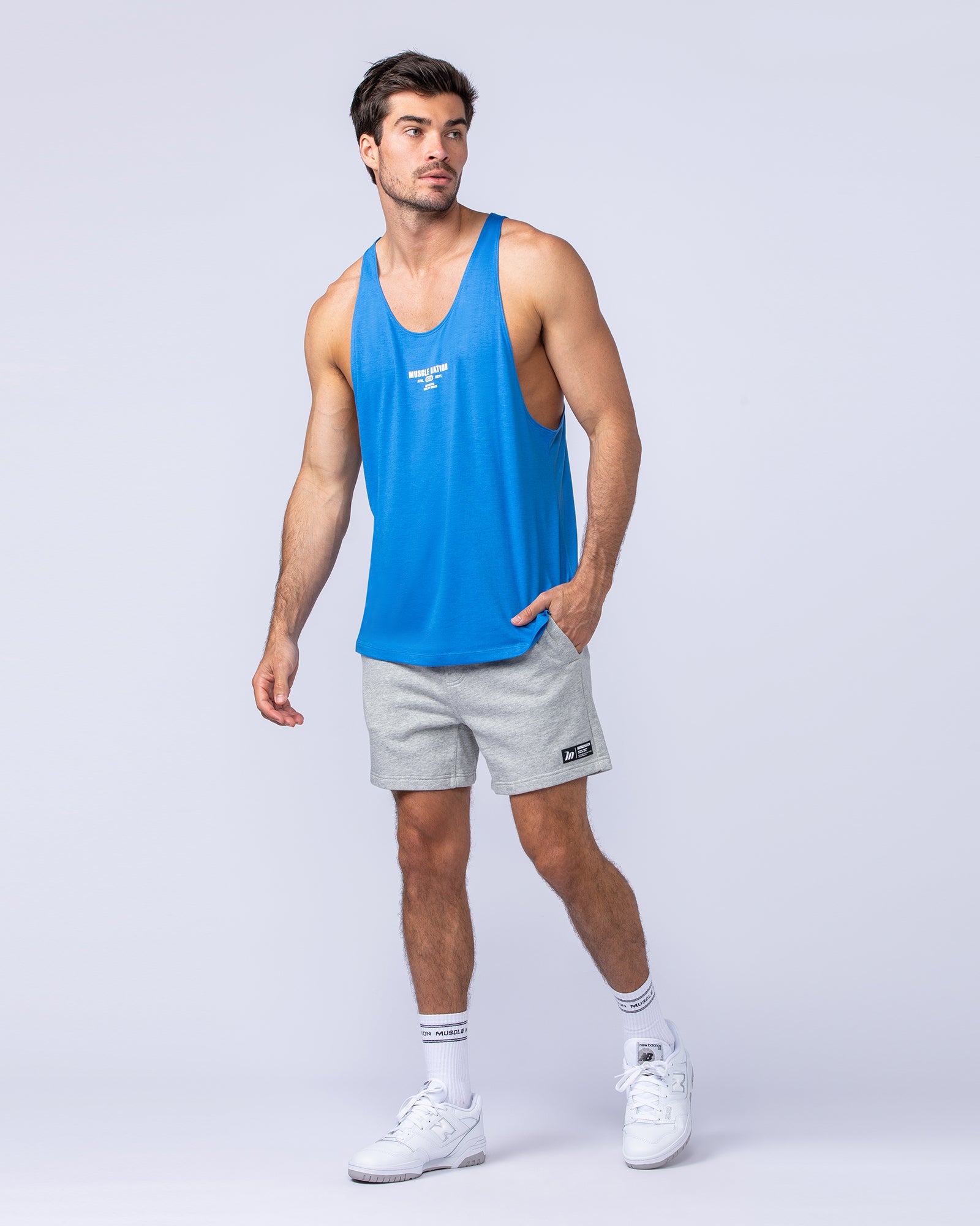 Core Training Tank - Azure Blue-Singlets & Tanks-S-112469AZRBLU-S-MNAPPRL34982-5-Muscle Nation