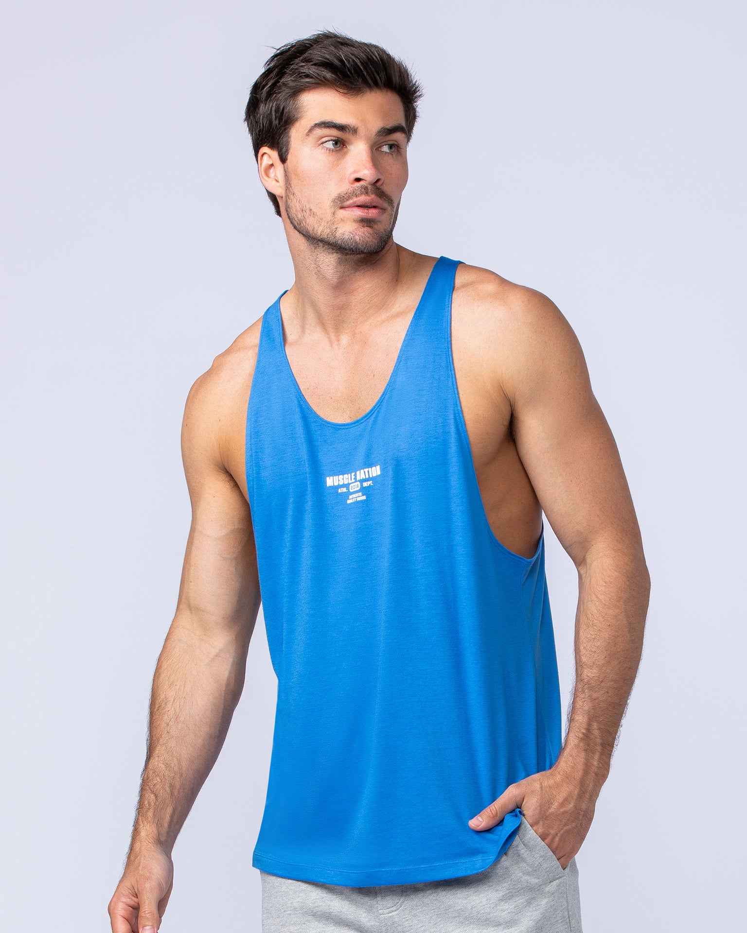 Core Training Tank - Azure Blue-Singlets & Tanks-S-112469AZRBLU-S-MNAPPRL34982-2-Muscle Nation