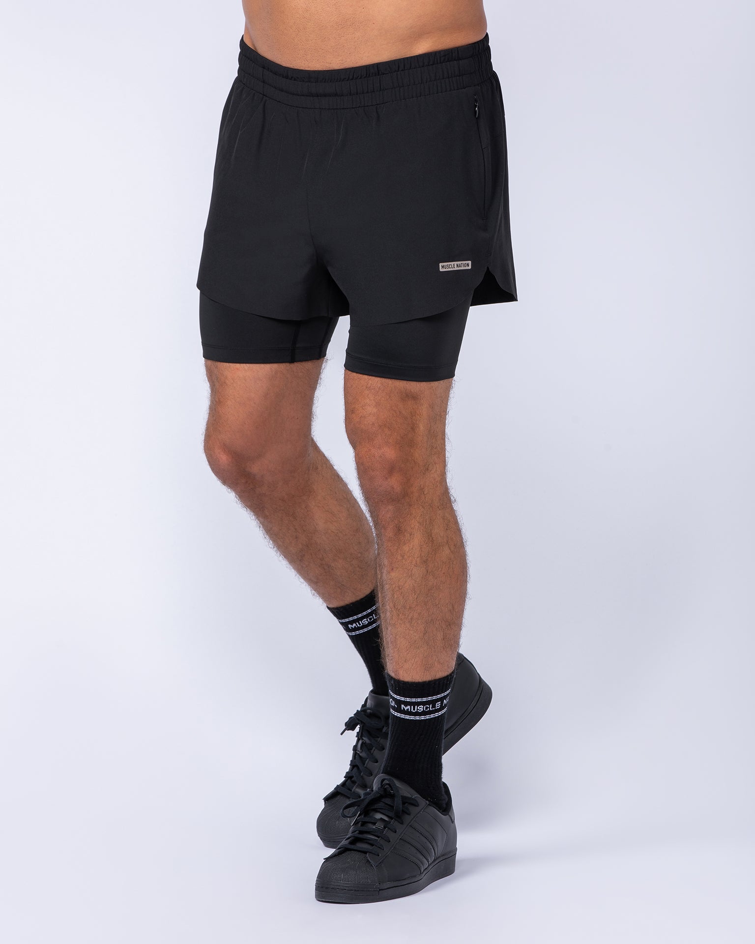 Hybrid 3" Shorts - Black-Shorts-S-112464BLK-S-MNAPPRL35361-3-Muscle Nation