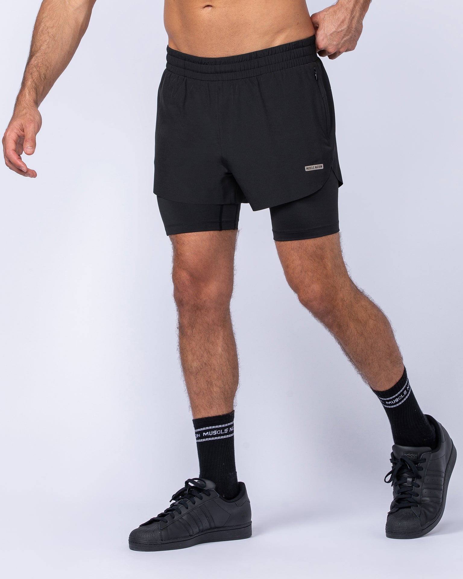 Hybrid 3" Shorts - Black-Shorts-S-112464BLK-S-MNAPPRL35361-1-Muscle Nation
