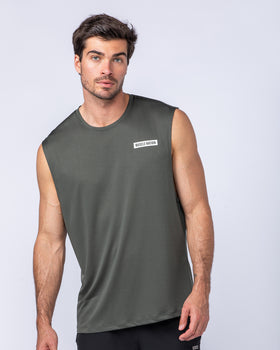 Relaxed Active Tank - Dark Khaki-Singlets & Tanks-S-112476DKHAKI-S-MNAPPRL34989-1-Muscle Nation