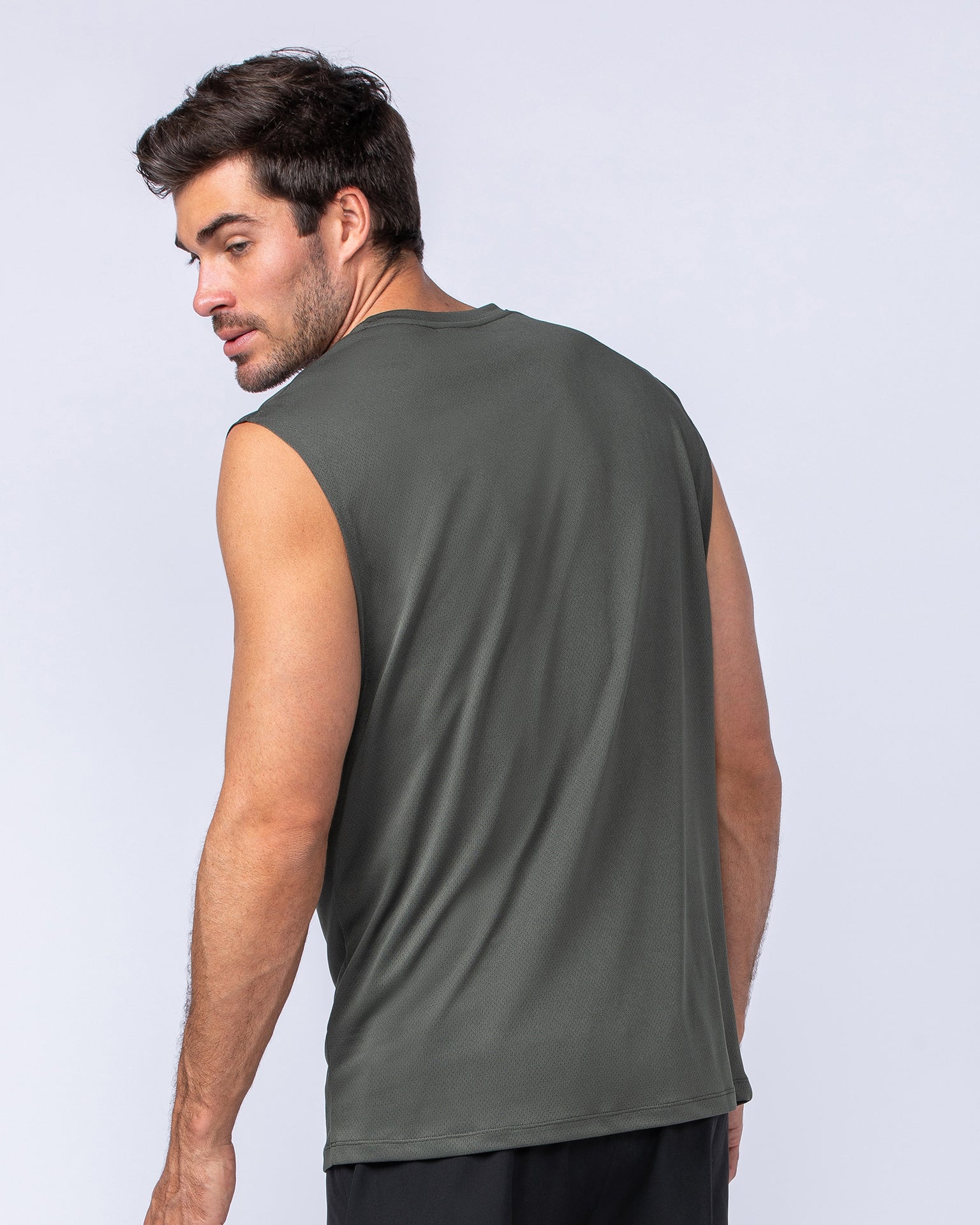 Relaxed Active Tank - Dark Khaki-Singlets & Tanks-S-112476DKHAKI-S-MNAPPRL34989-3-Muscle Nation