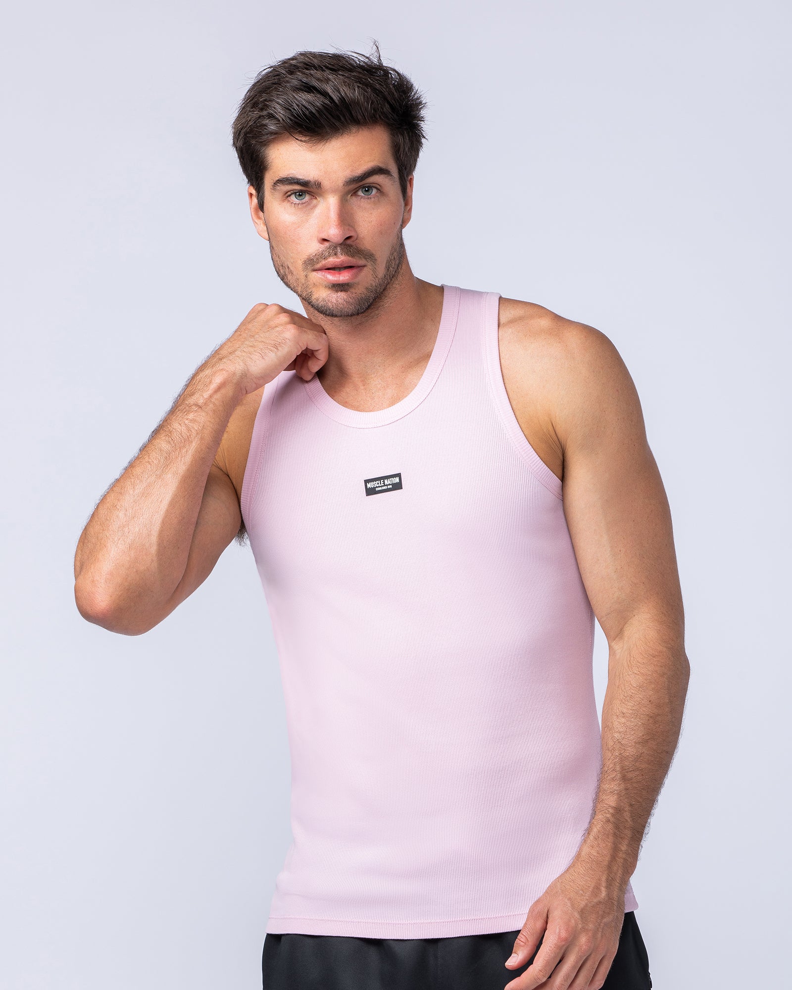 Rib Fitted Training Tank - Soft Pink-Singlets & Tanks-S-1124126SFTP-S-MNAPPRL35031-1-Muscle Nation