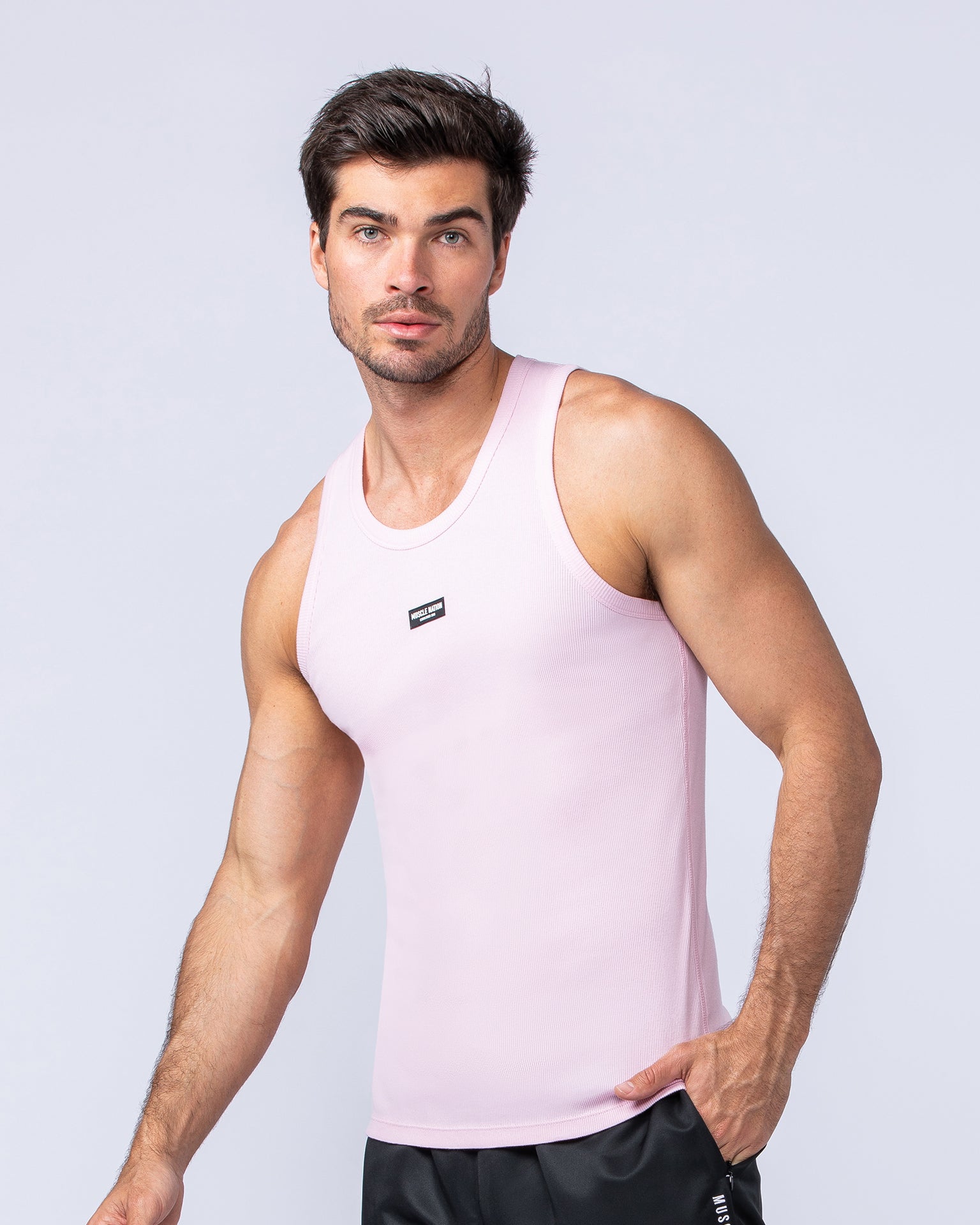 Rib Fitted Training Tank - Soft Pink-Singlets & Tanks-S-1124126SFTP-S-MNAPPRL35031-2-Muscle Nation