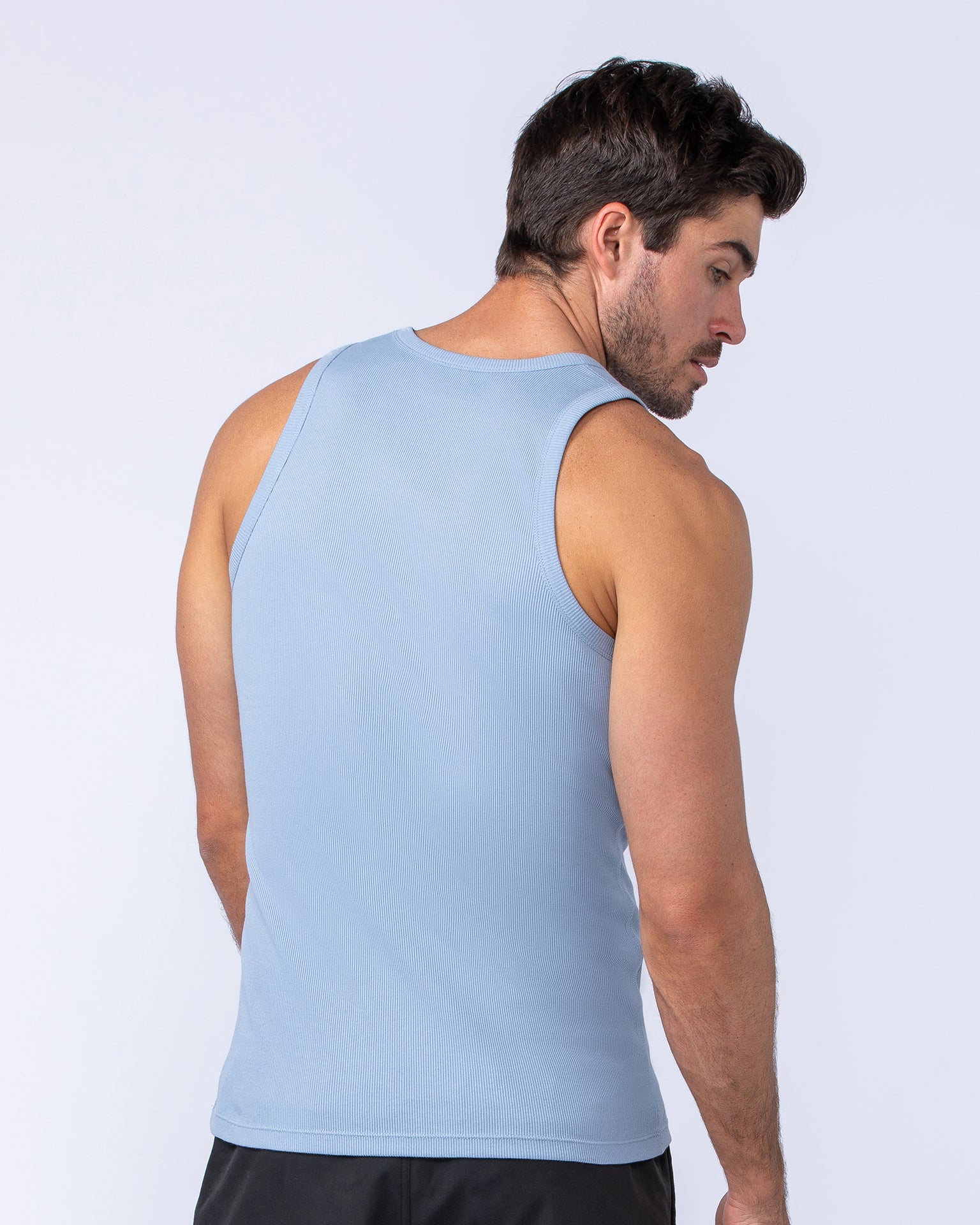 Rib Fitted Training Tank - Sky Blue-Singlets & Tanks-S-1124126SKYBLU-S-MNAPPRL35017-4-Muscle Nation