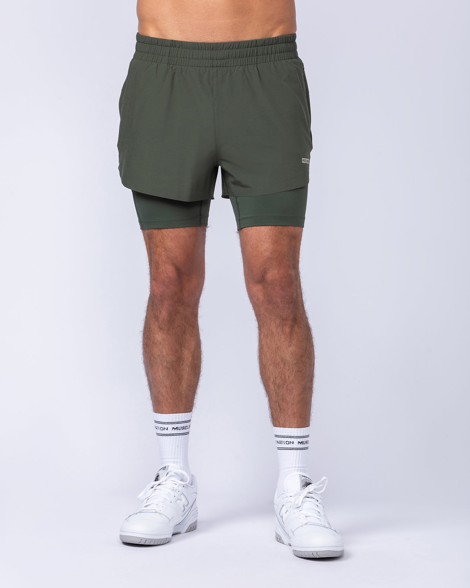 Hybrid 3" Shorts - Dark Khaki-Shorts-S-112464DKHAKI-S-MNAPPRL35368-3-Muscle Nation