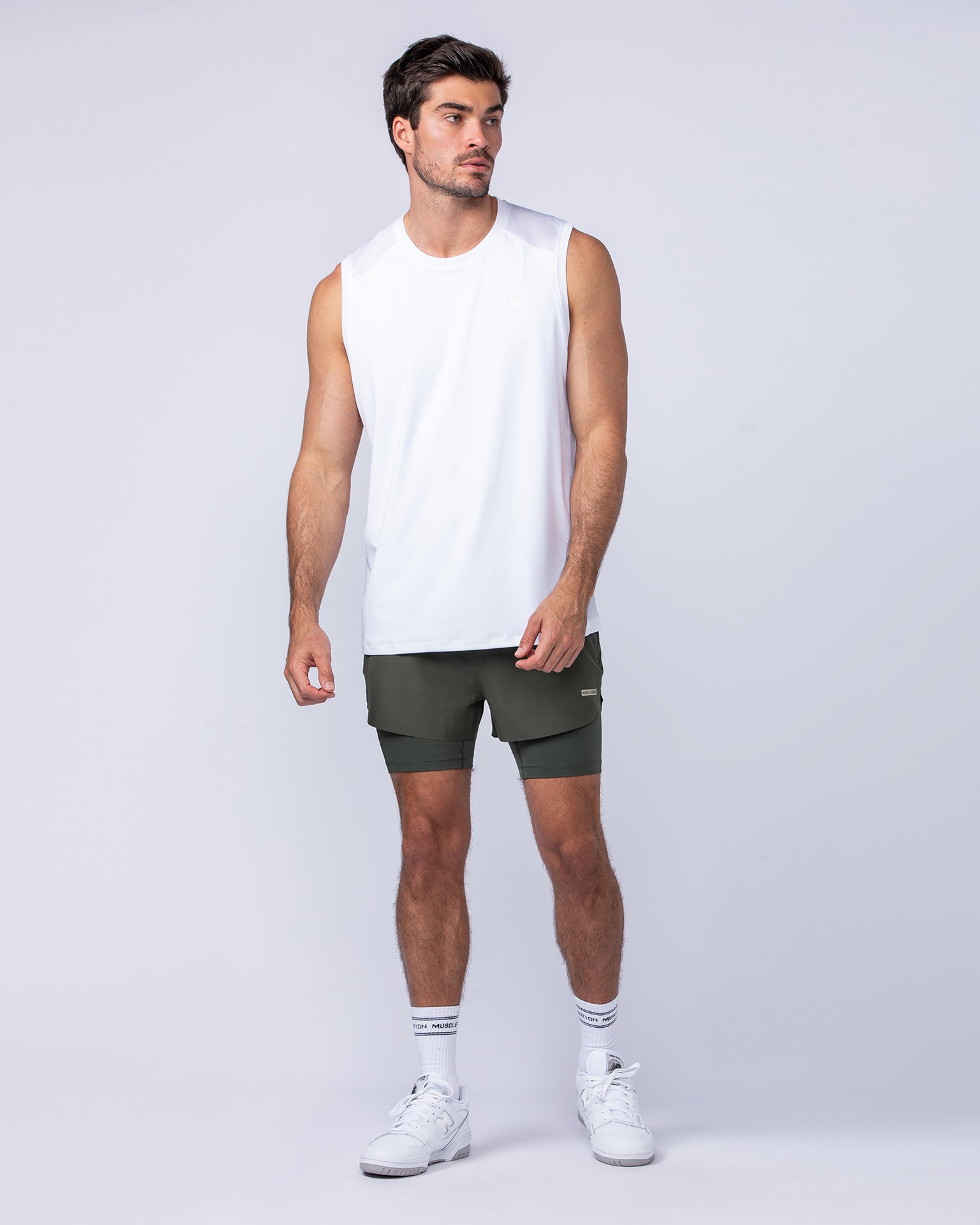 Hybrid 3" Shorts - Dark Khaki-Shorts-S-112464DKHAKI-S-MNAPPRL35368-6-Muscle Nation