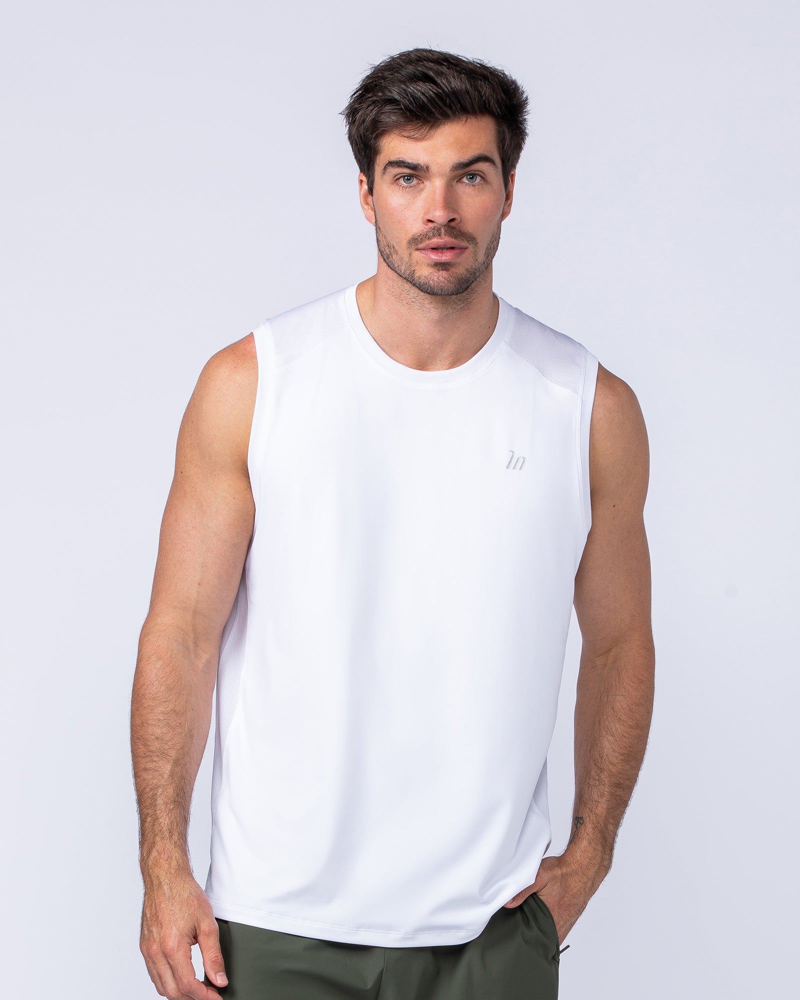 Ventilation Tank - White-Singlets & Tanks-S-062107WHT-S-MNAPPRL11650-2-Muscle Nation