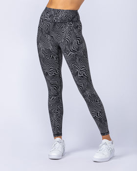 Zero Rise Rib Ankle Length Leggings - Black Zebra-Leggings-XXS-112421BLKZEB-XXS-MNAPPRL33262-1-Muscle Nation