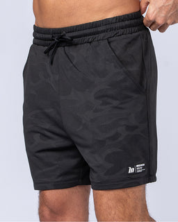Tech Camo Lay Up 5" Shorts Black Camo - Muscle Nation men's gym shorts