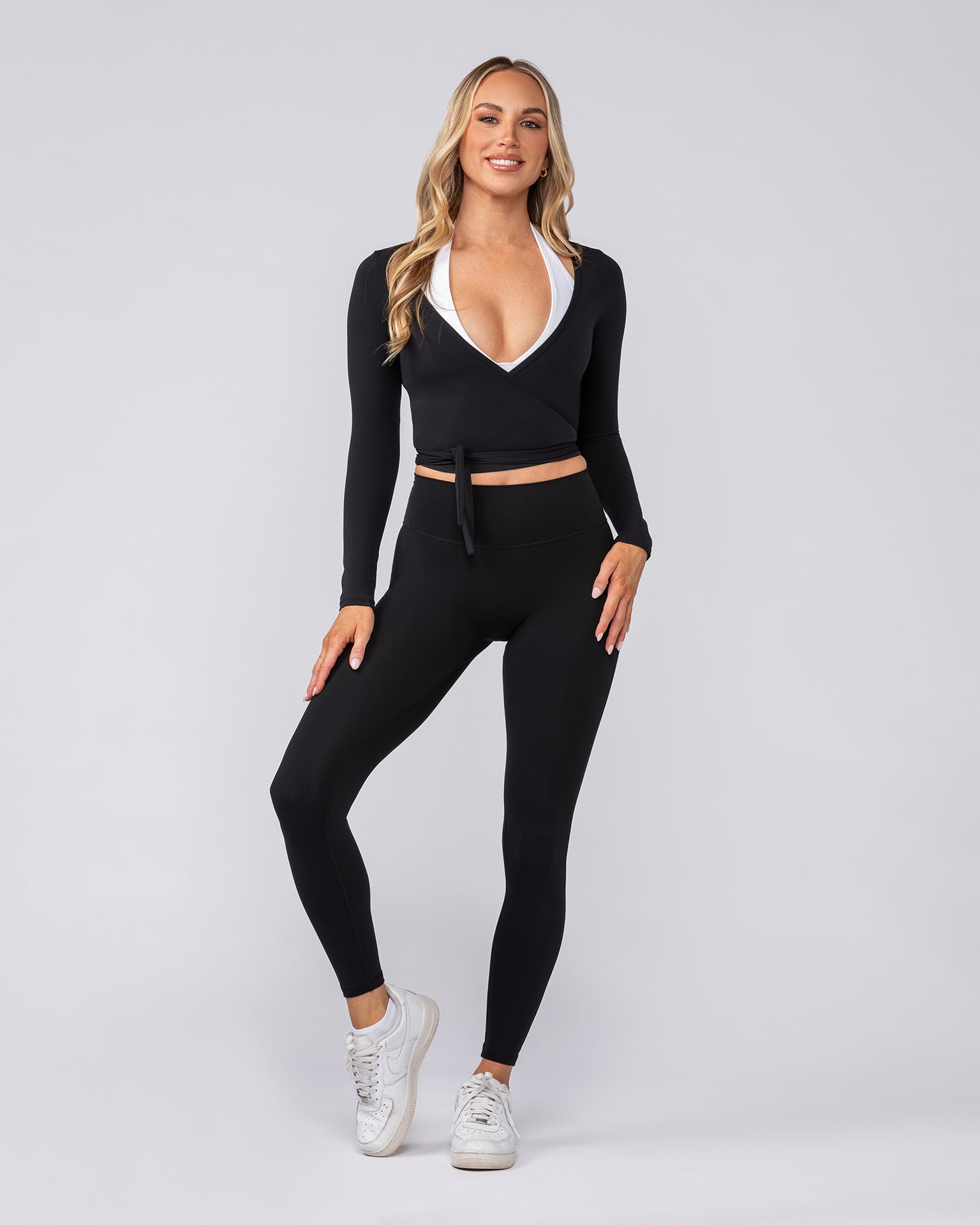 Bliss Wrap Top - Black-Long Sleeve T-Shirts-XXS-082508BLK-XXS-MNAPPRL43841-5-Muscle Nation