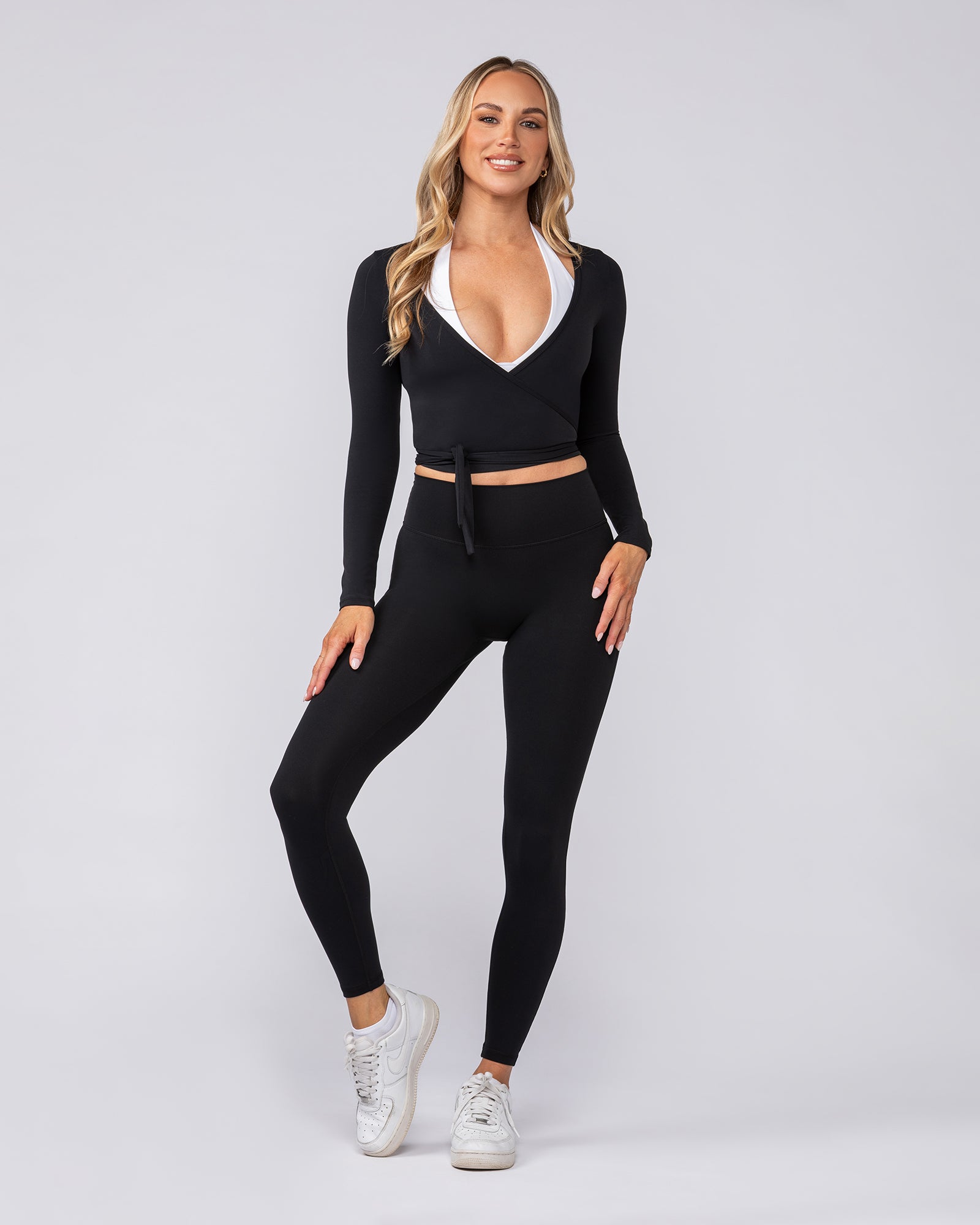 Bliss Wrap Top - Black-Long Sleeve T-Shirts-XXS-082508BLK-XXS-MNAPPRL43841-5-Muscle Nation