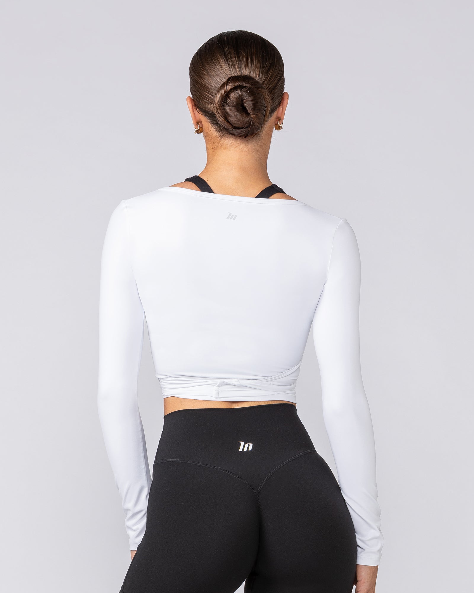 Bliss Wrap Top - White-Long Sleeve T-Shirts-XXS-082508WHT-XXS-MNAPPRL43473-5-Muscle Nation