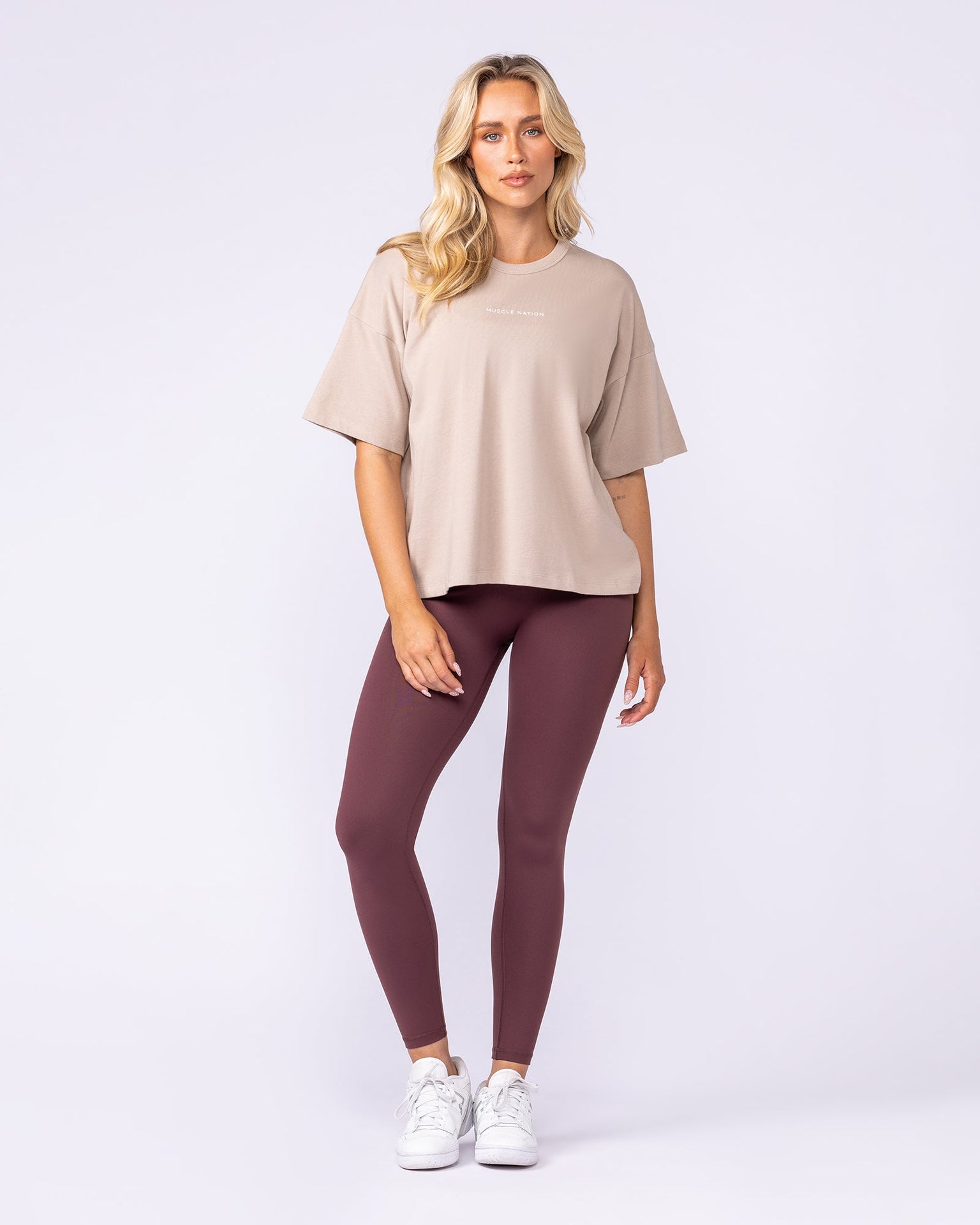 Boxy Fit Tee - Sandstorm-T-Shirts-XXS-112538SDSTM-XXS-MNAPPRL45635-5-Muscle Nation