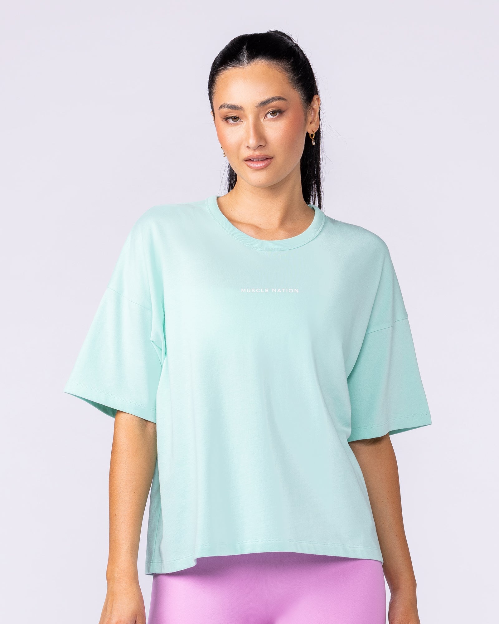 Boxy Fit Tee - Spearmint-T-Shirts-XXS-112538SPMNT-XXS-MNAPPRL45644-1-Muscle Nation