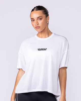 Boxy Training Tee - White-T-Shirts-XXS-1125133WHT-XXS-MNAPPRL45147-1-Muscle Nation